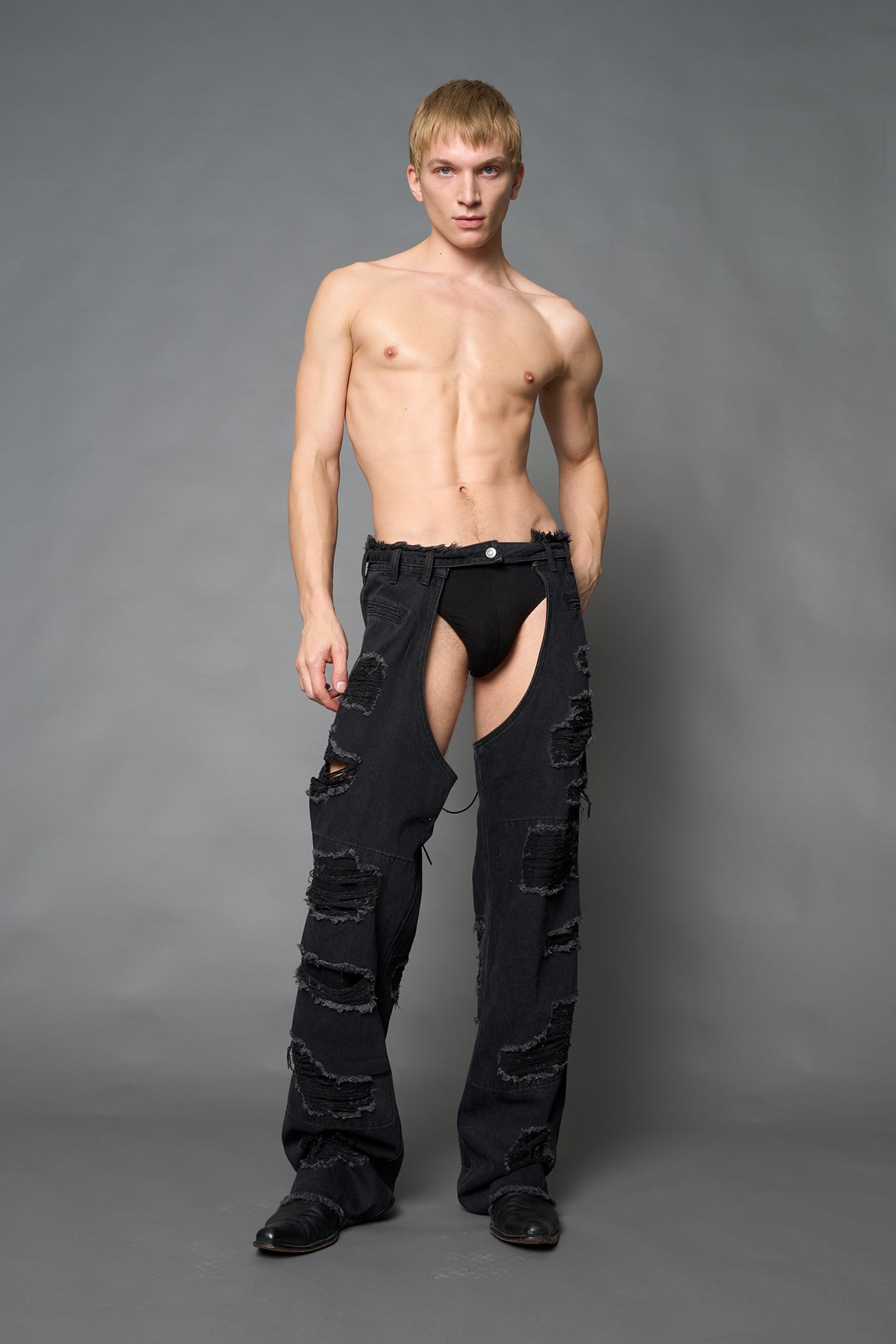 Denim Shredded Chaps — view 7