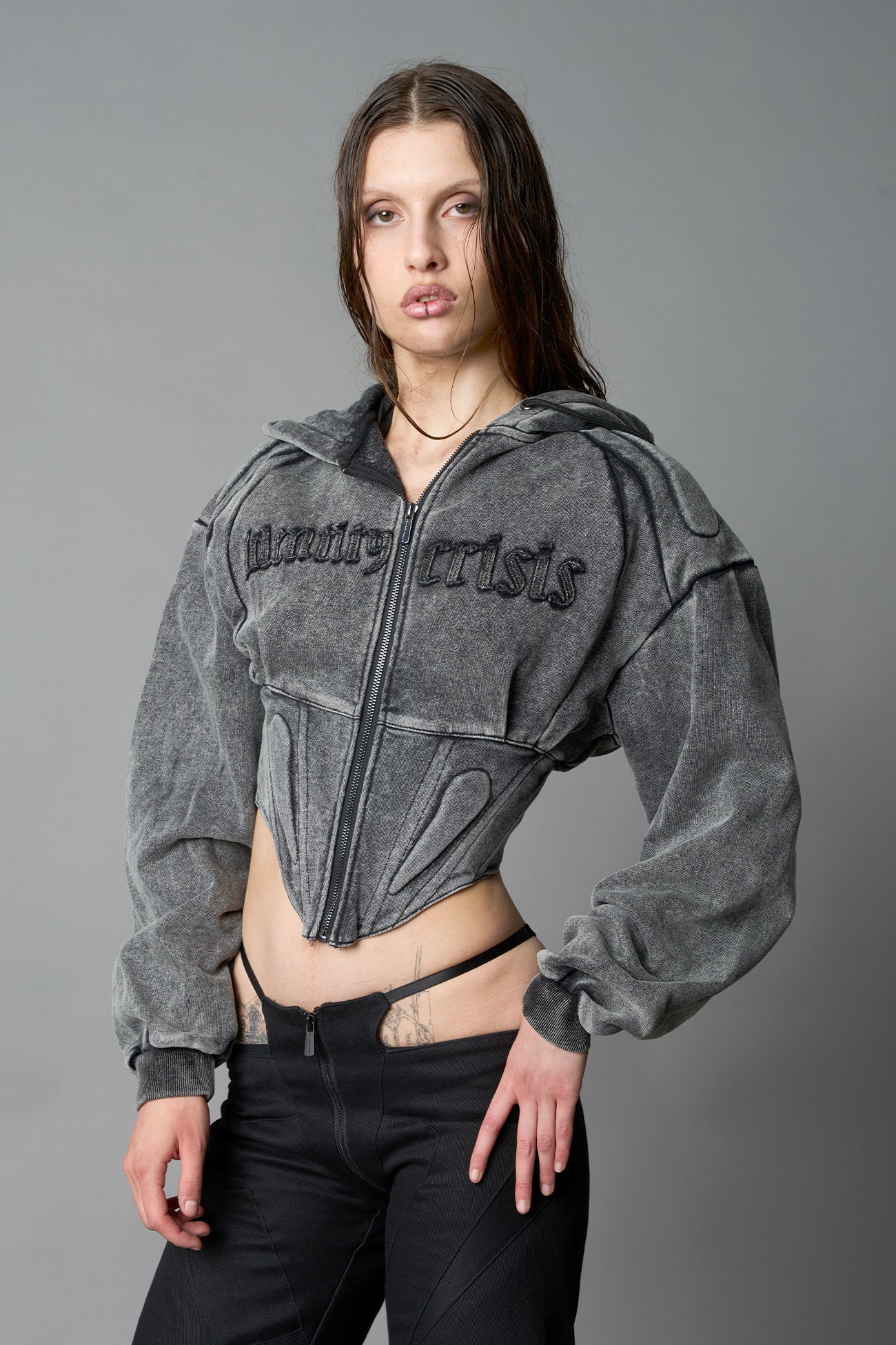 Sweat Corset Zip Hoodie — view 1