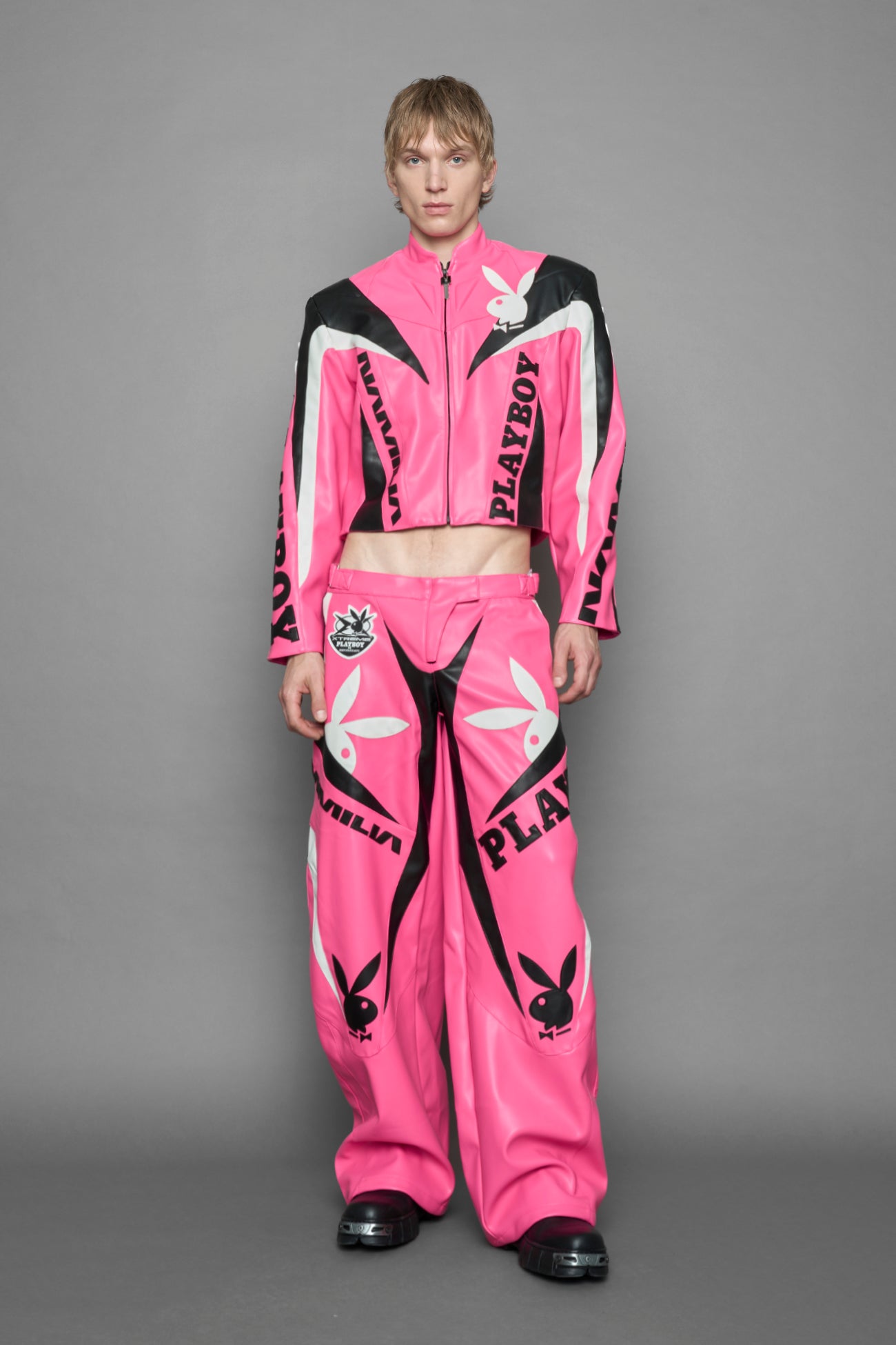 Playboy Moto Jacket Pink Black — view 8