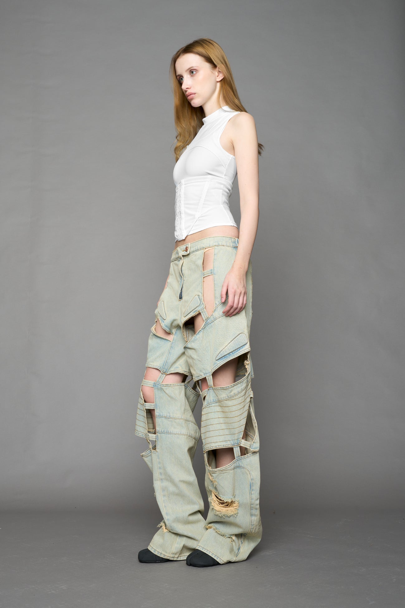 Moto Denim Floating Pants — view 10
