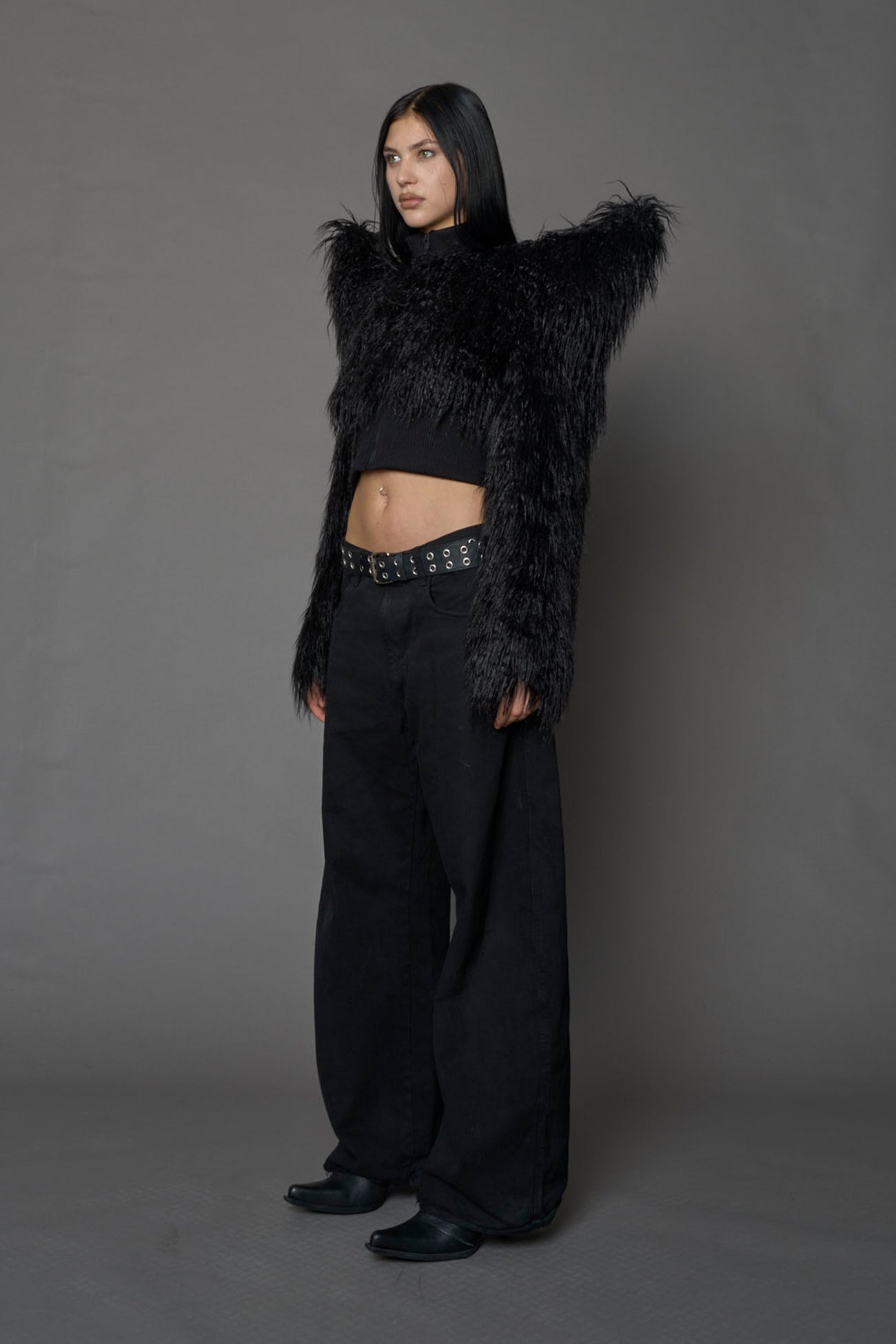 Doomsday Crop Faux Fur Jacket — view 3