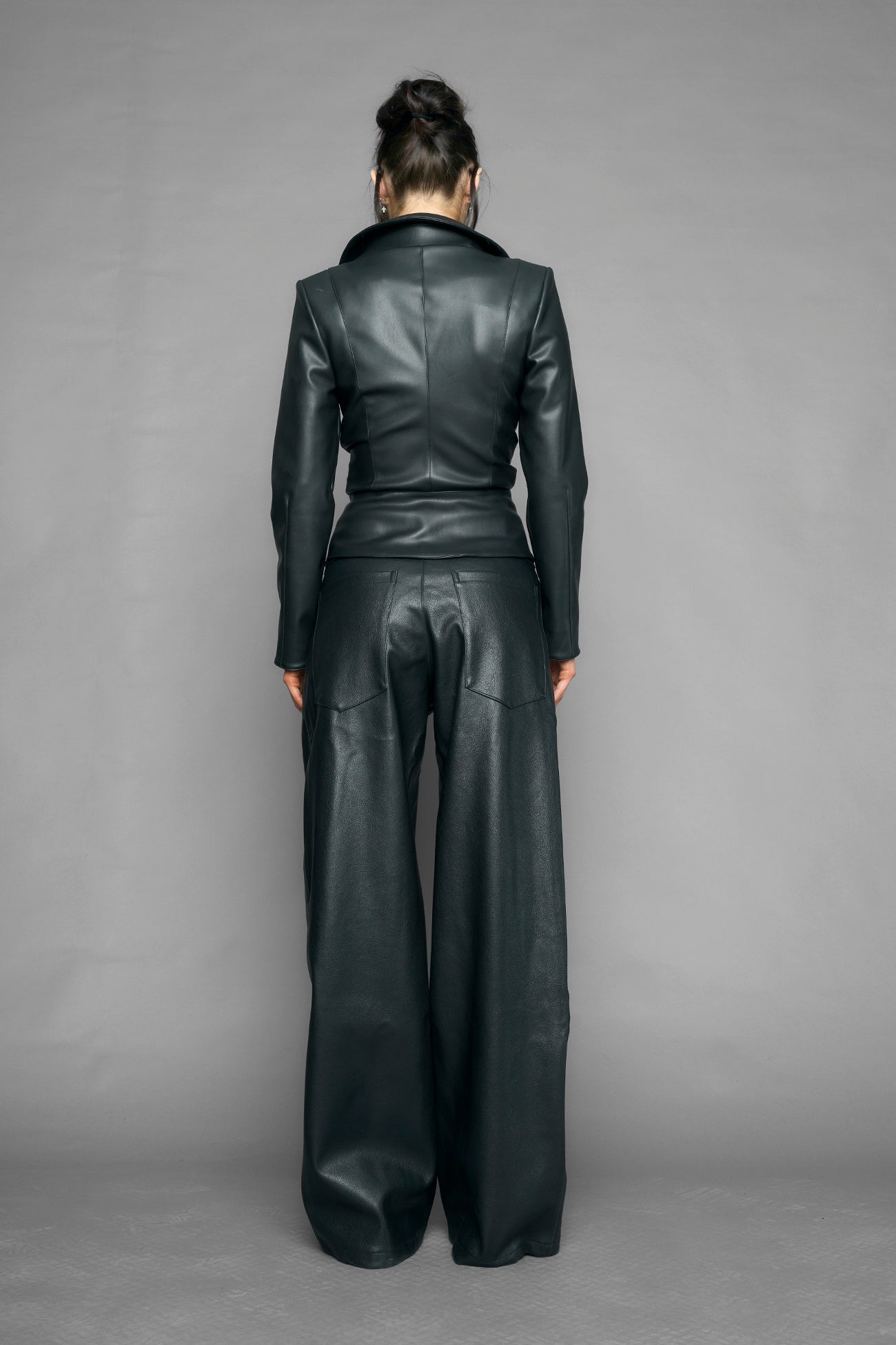 draped leather Blazer — view 5