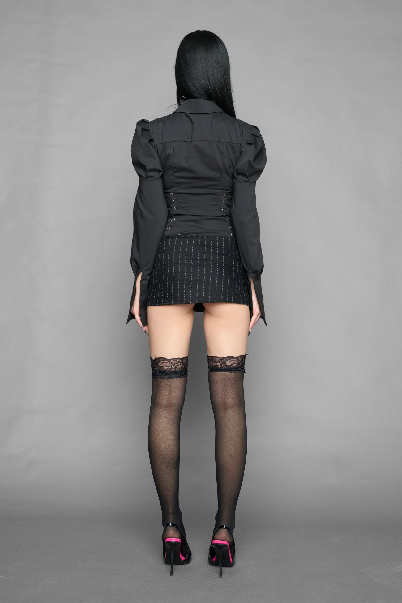 micro pleated suiting skirt — view 5