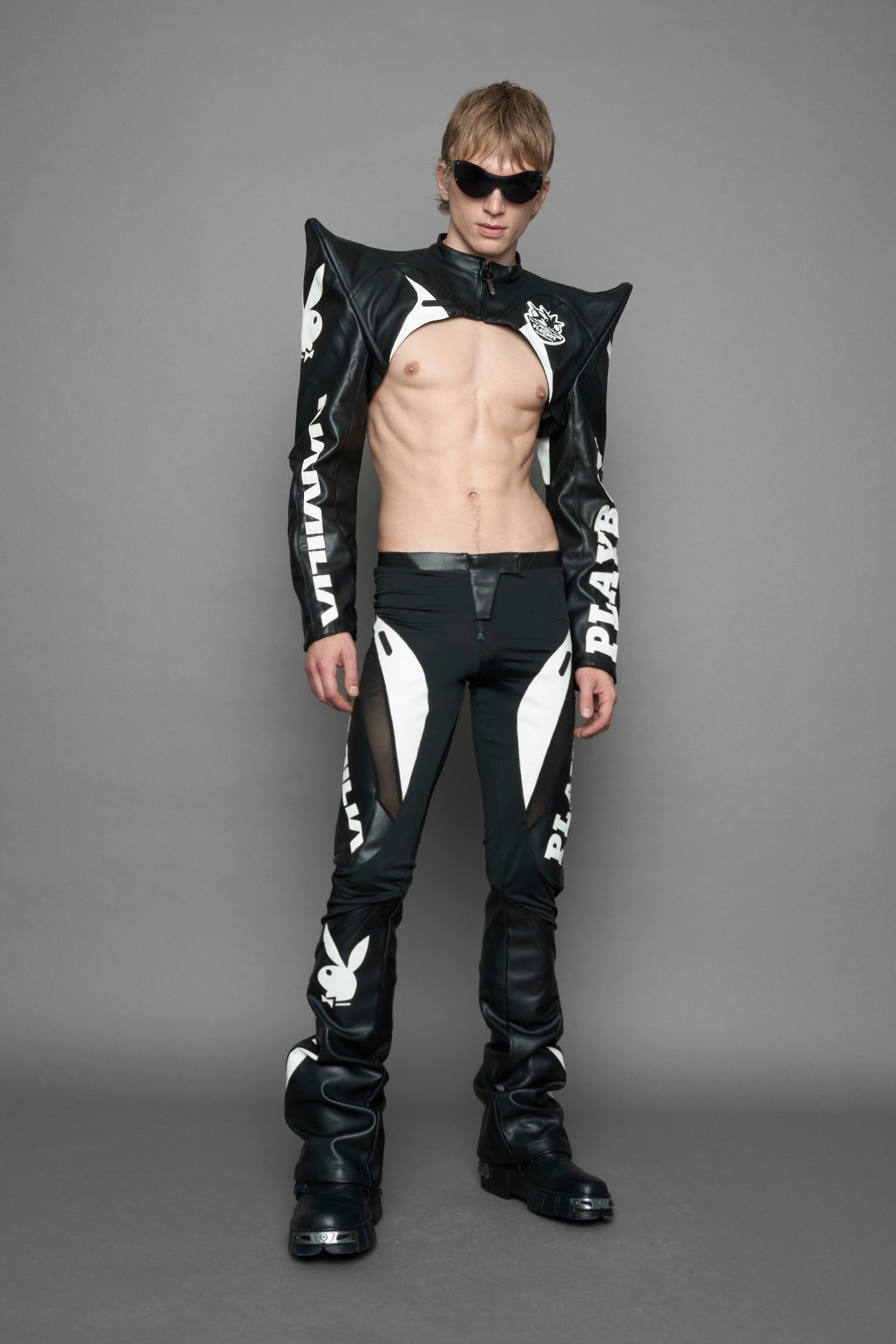 Playboy Moto Mesh Pants Black — view 5