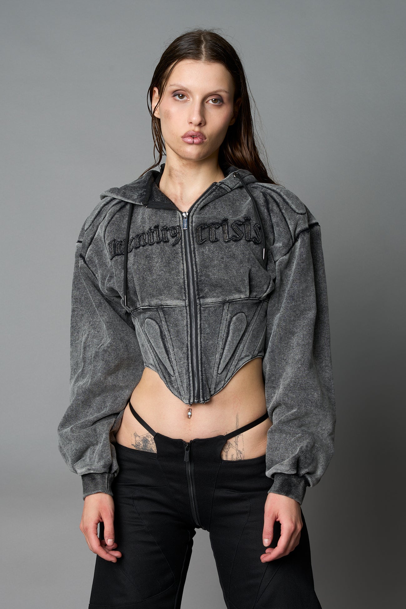 Sweat Corset Zip Hoodie — view 3