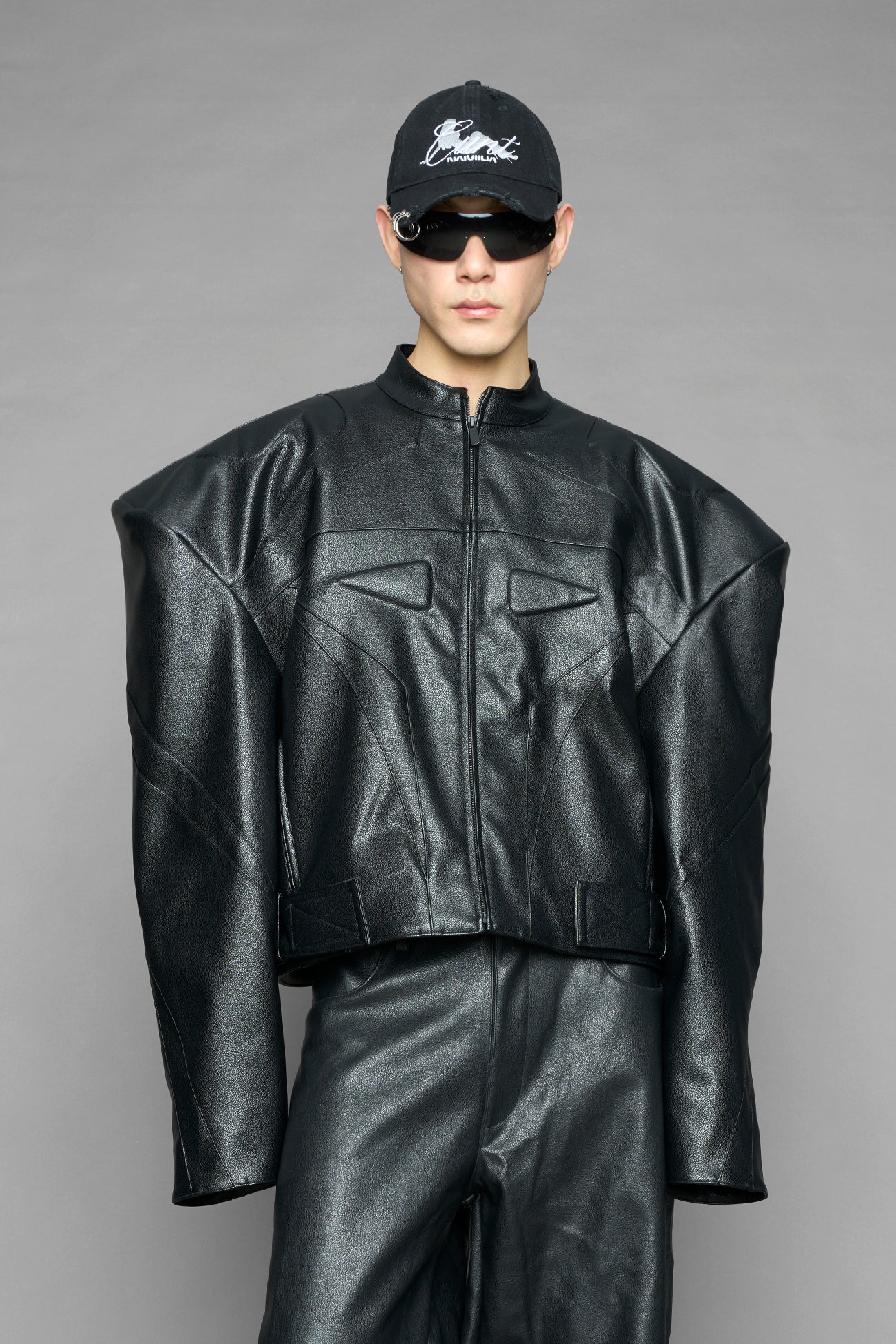 power shoulder moto jacket — view 7
