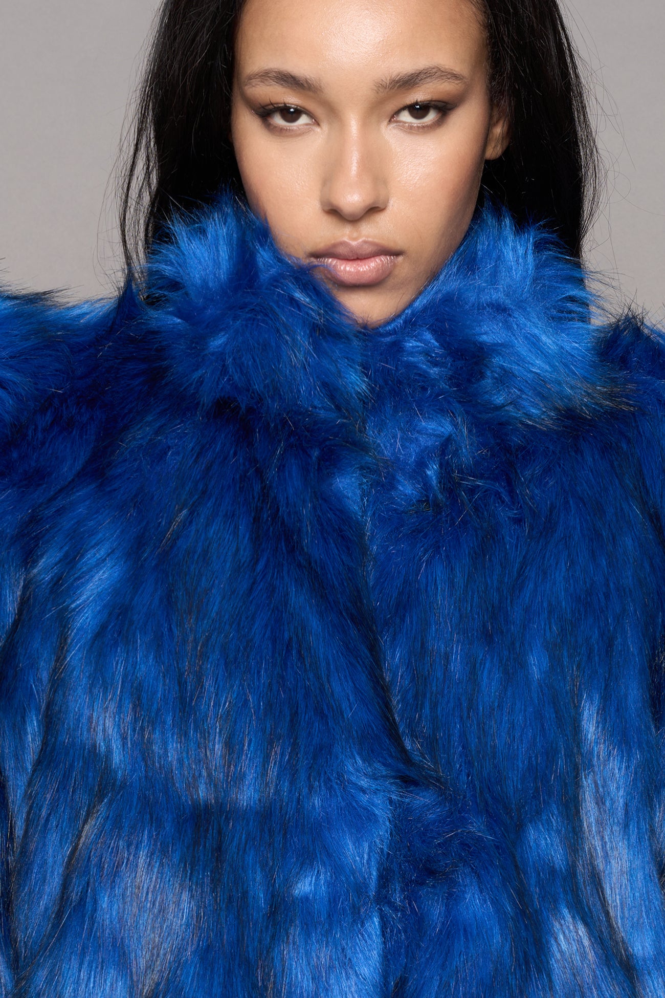 Doomsday Faux Fur Coat Cobalt — view 12