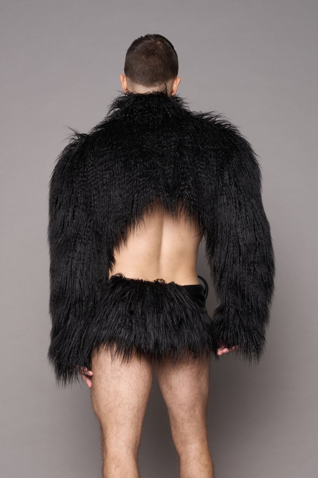 Heiress Handbag Faux Fur Mini Skirt Black — view 7
