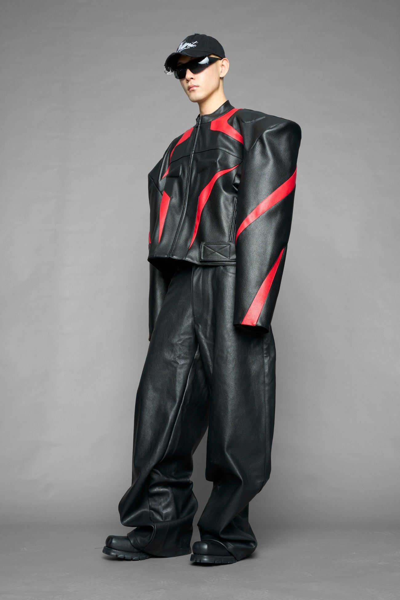 power shoulder moto jacket — view 7
