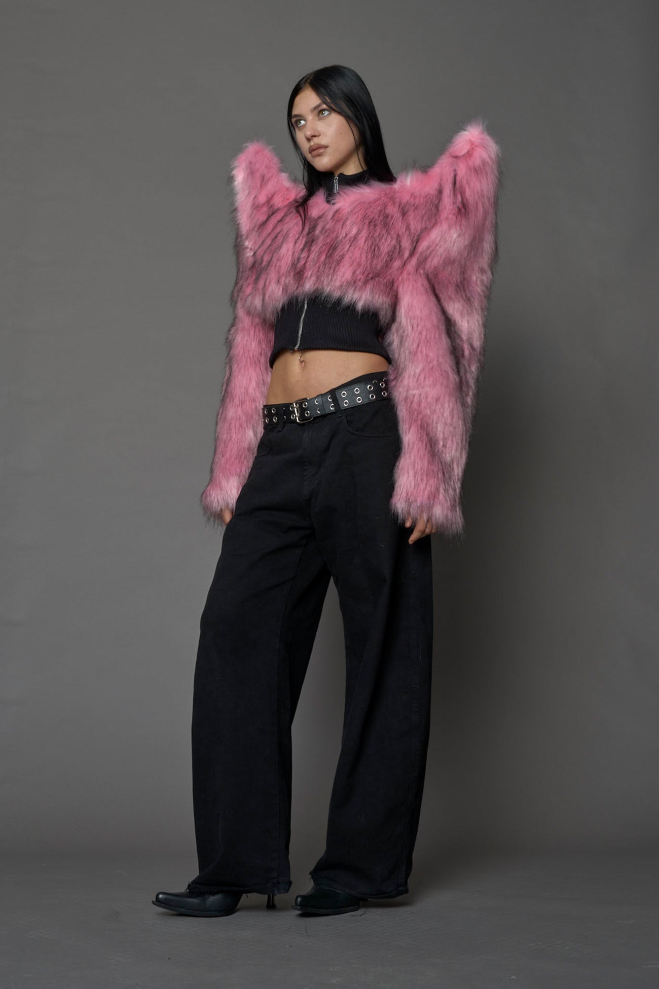 Doomsday Crop Faux Fur Jacket — view 17