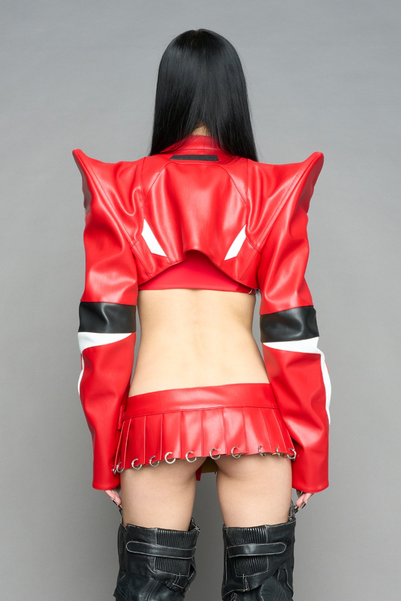 Pleated Mini Skirt With Rings — view 10