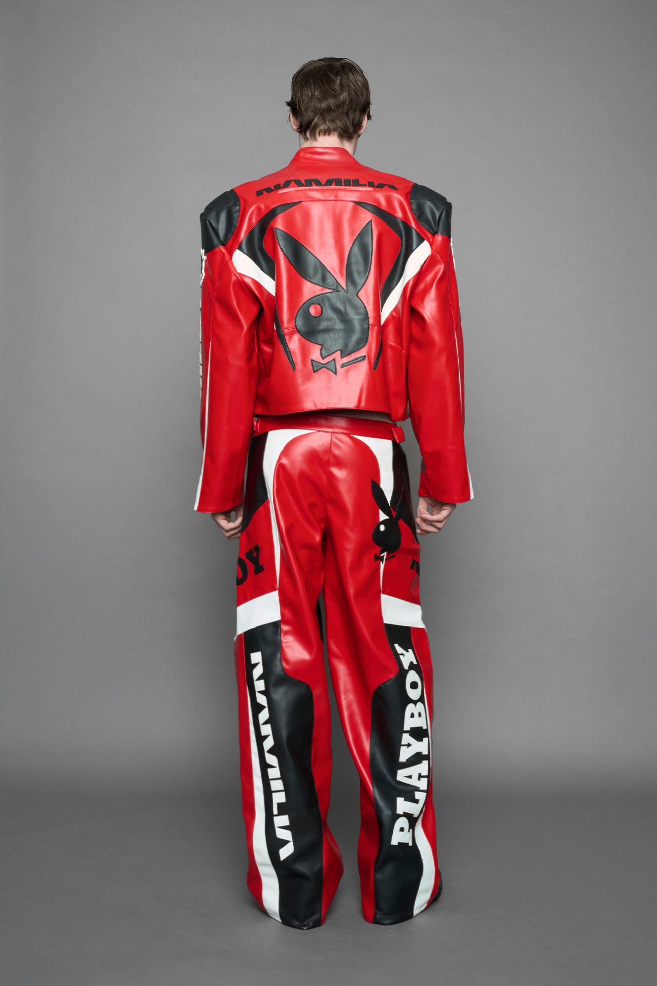 Playboy Moto Jacket Red Black — view 9