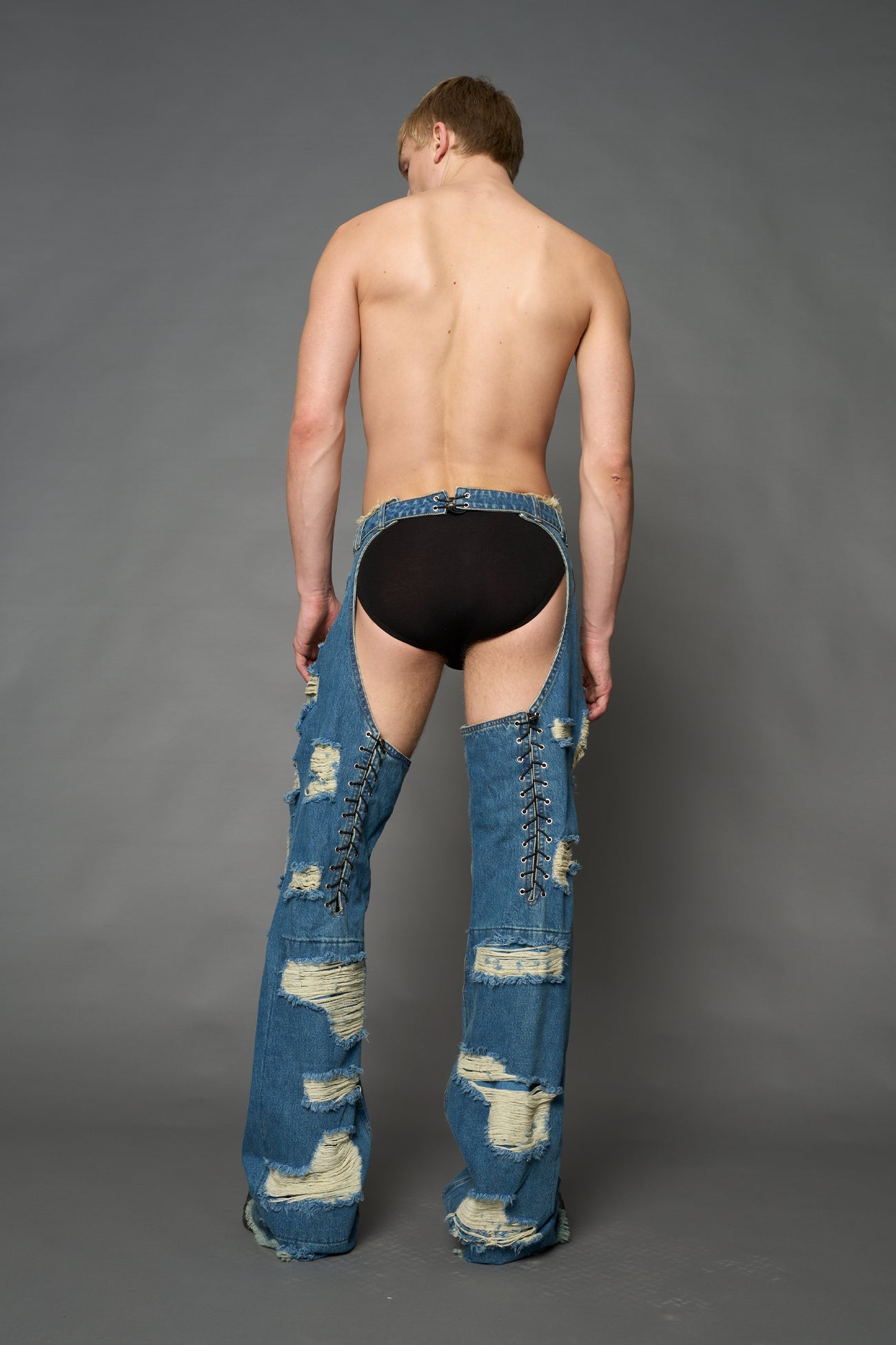 Denim Shredded Chaps — view 19