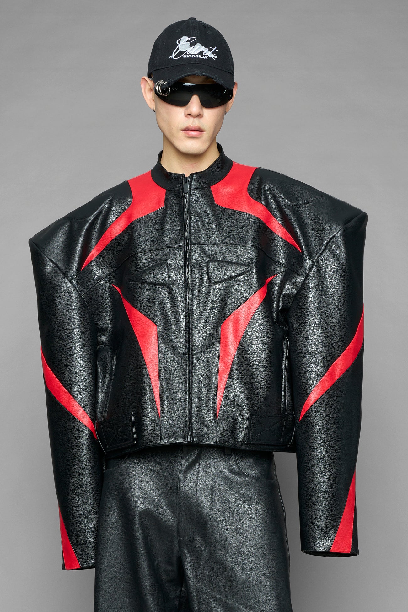 power shoulder moto jacket — view 20