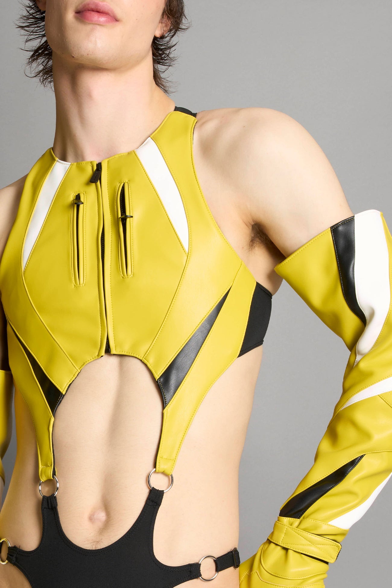 Motocross inspired paneling in premium vegan leather