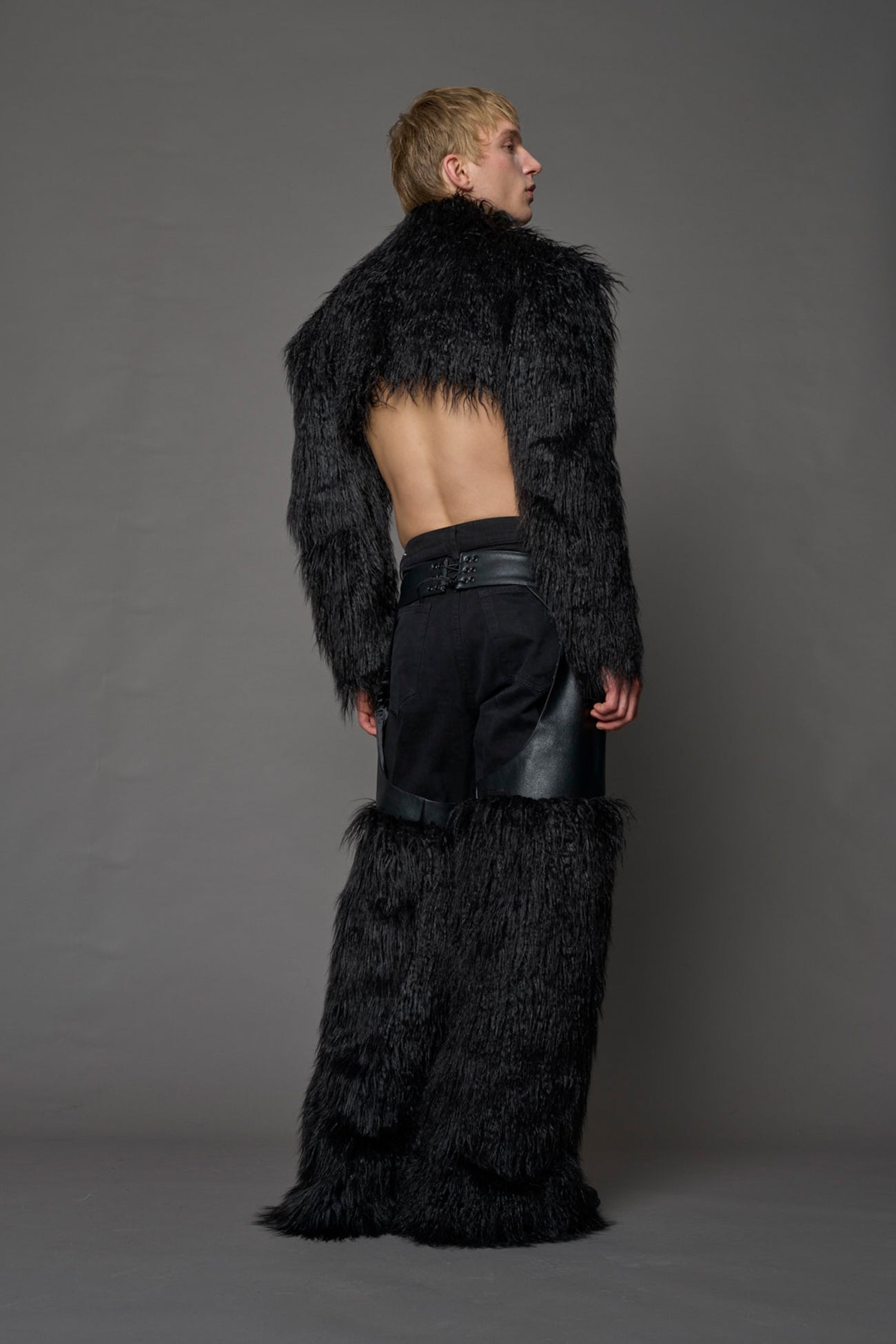Diva Faux Fur Bolero Black — view 6