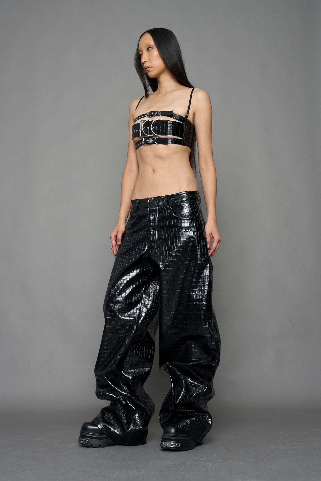 Leather Baggy Suiting Pants — view 13