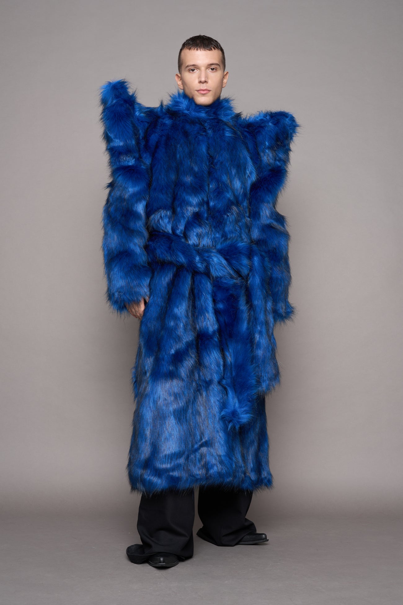 Doomsday Faux Fur Coat Cobalt — view 10