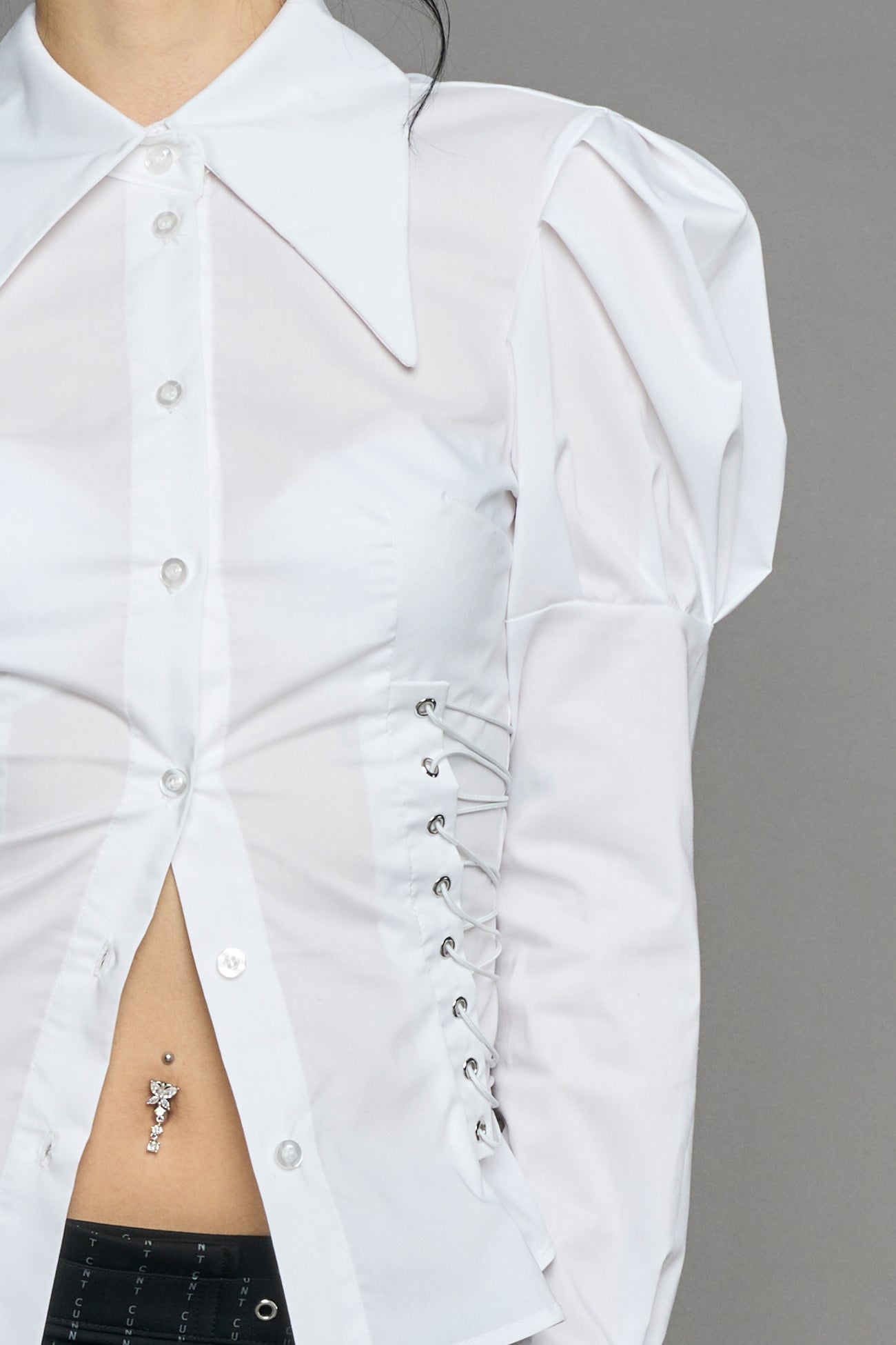 puff sleeve corseted shirt — view 8