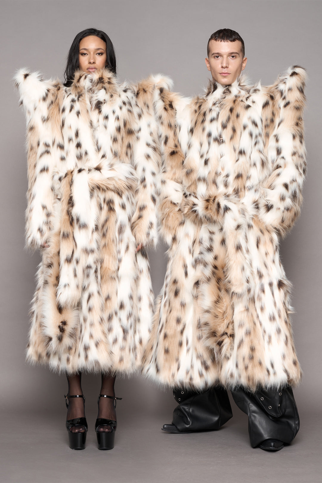 Doomsday Faux Fur Coat Snow Lynx — view 1