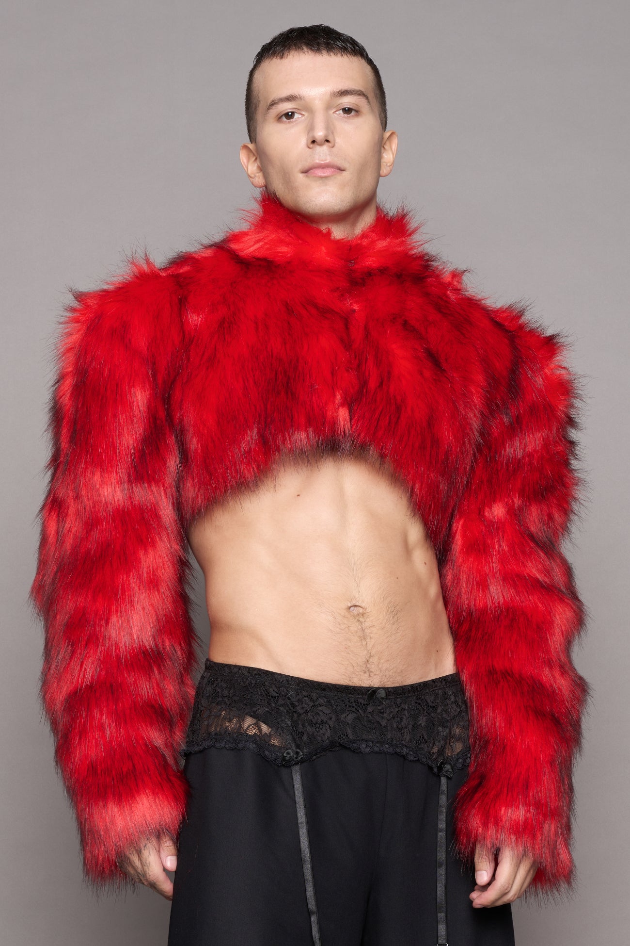 Diva Faux Fur Bolero RED — view 8