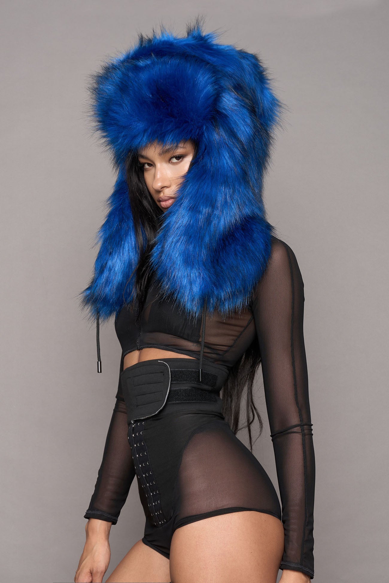 VIP Faux Fur Hat Cobalt — view 2