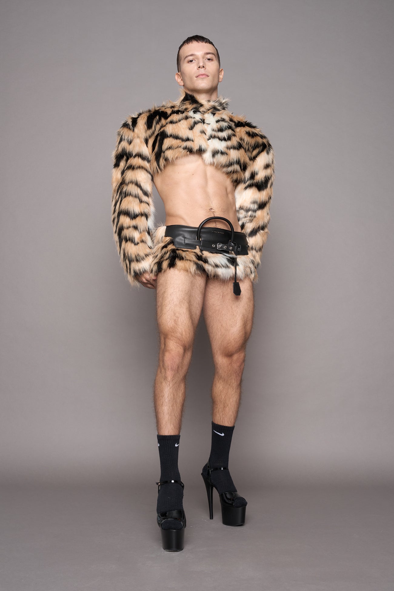 Heiress Handbag Faux Fur Mini Skirt Tiger — view 6