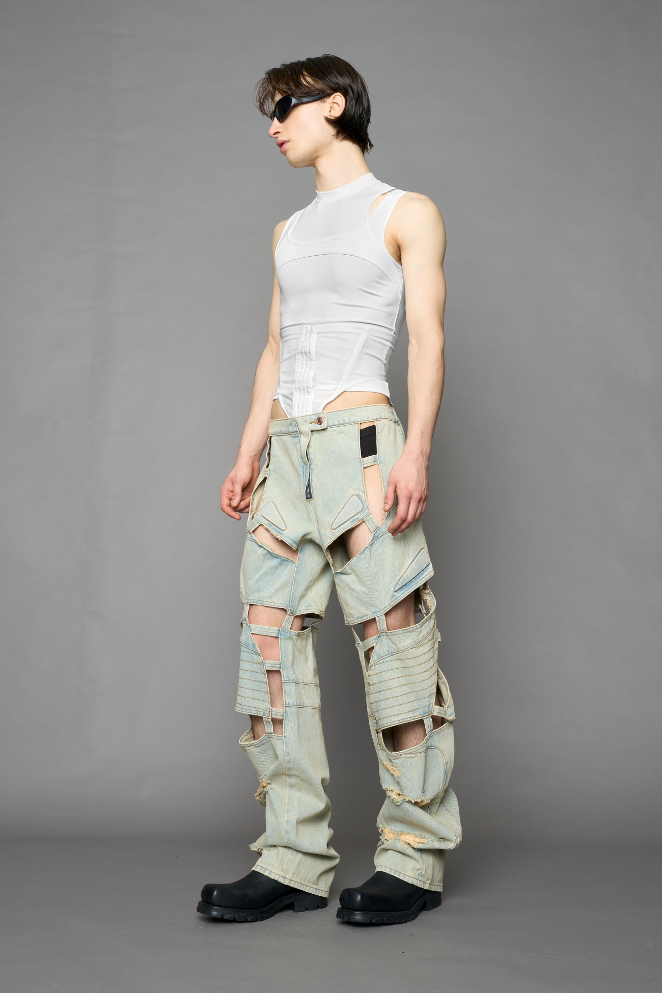 Moto Denim Floating Pants — view 12