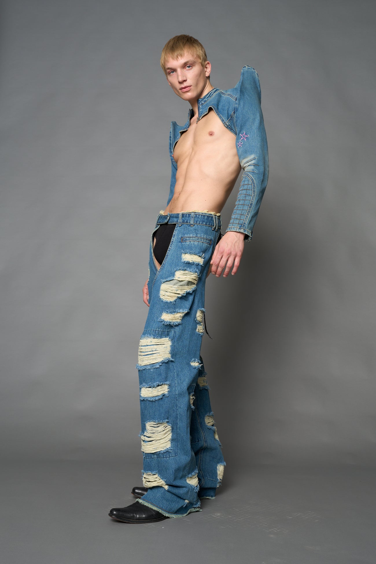Spike Denim Bolero Jacket — view 5