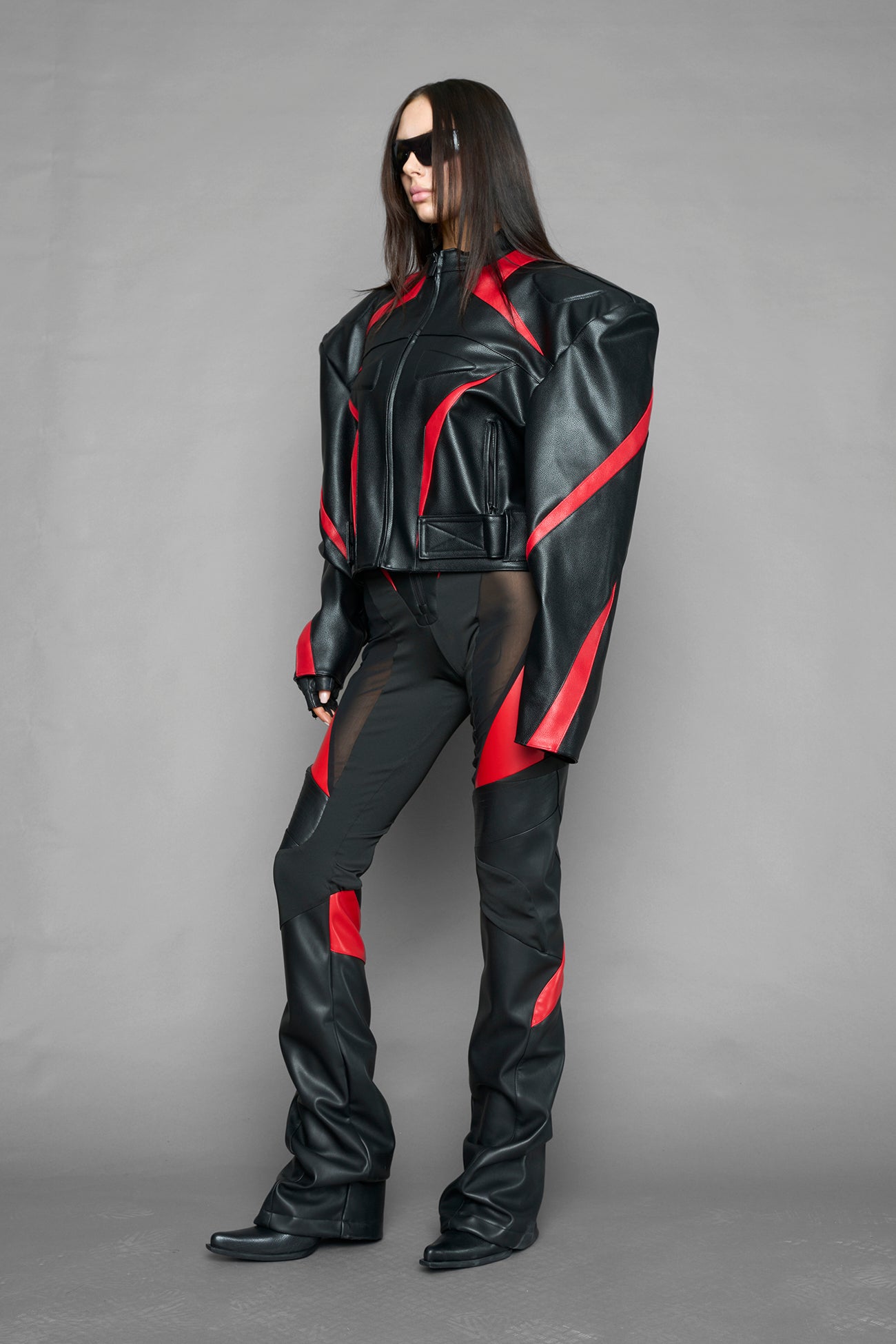 power shoulder moto jacket — view 5