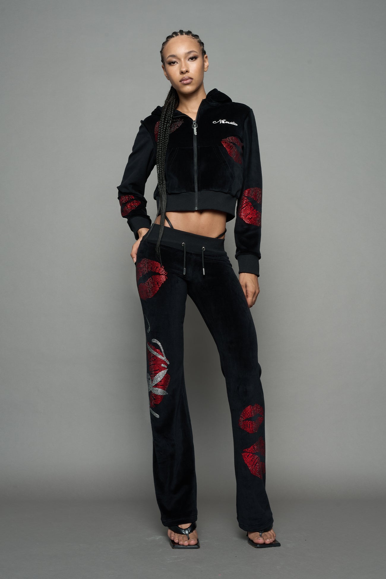 Playboy Love Velour Flare Pants — view 2