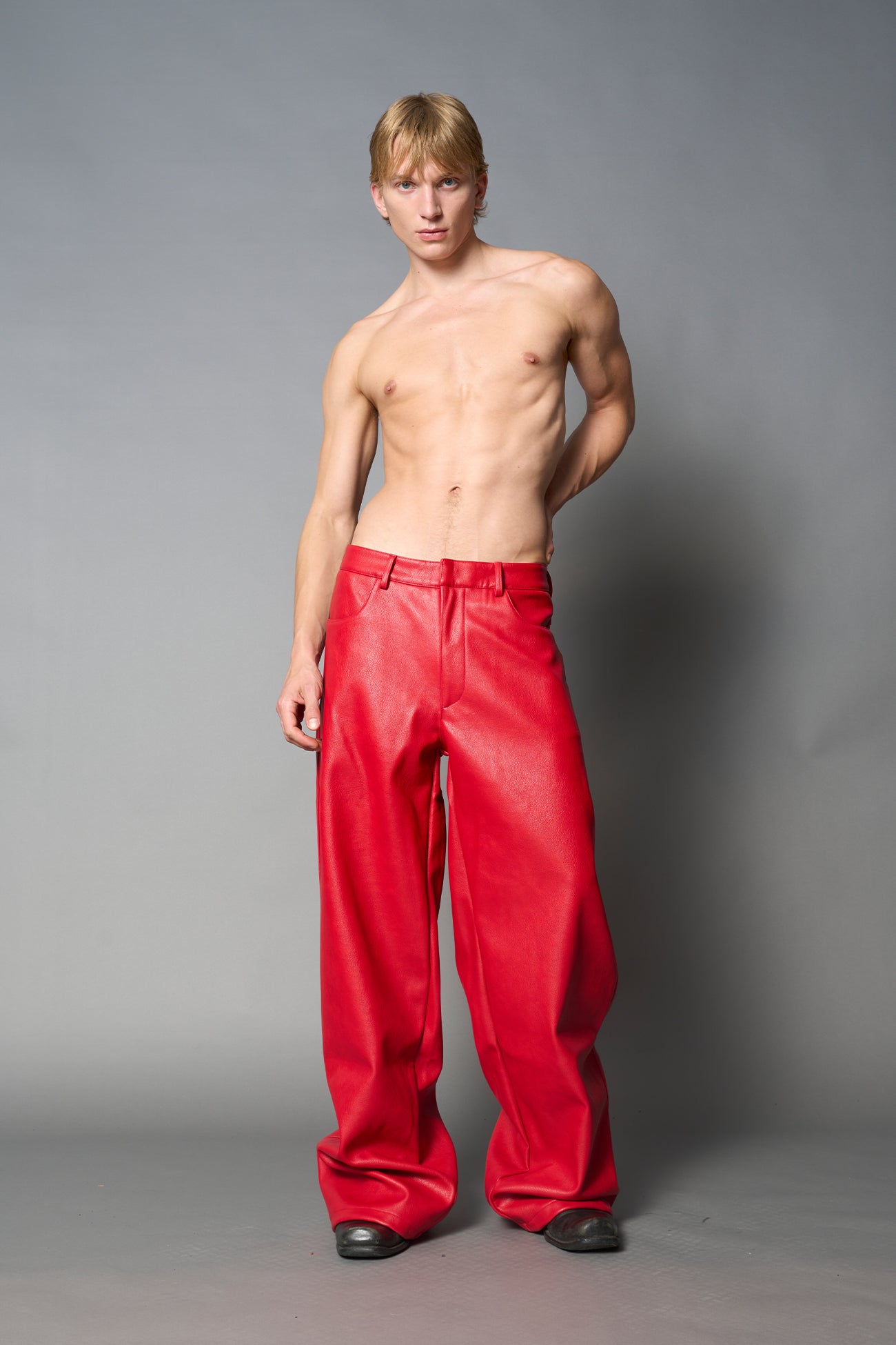 Leather Baggy Suiting Pants — view 7