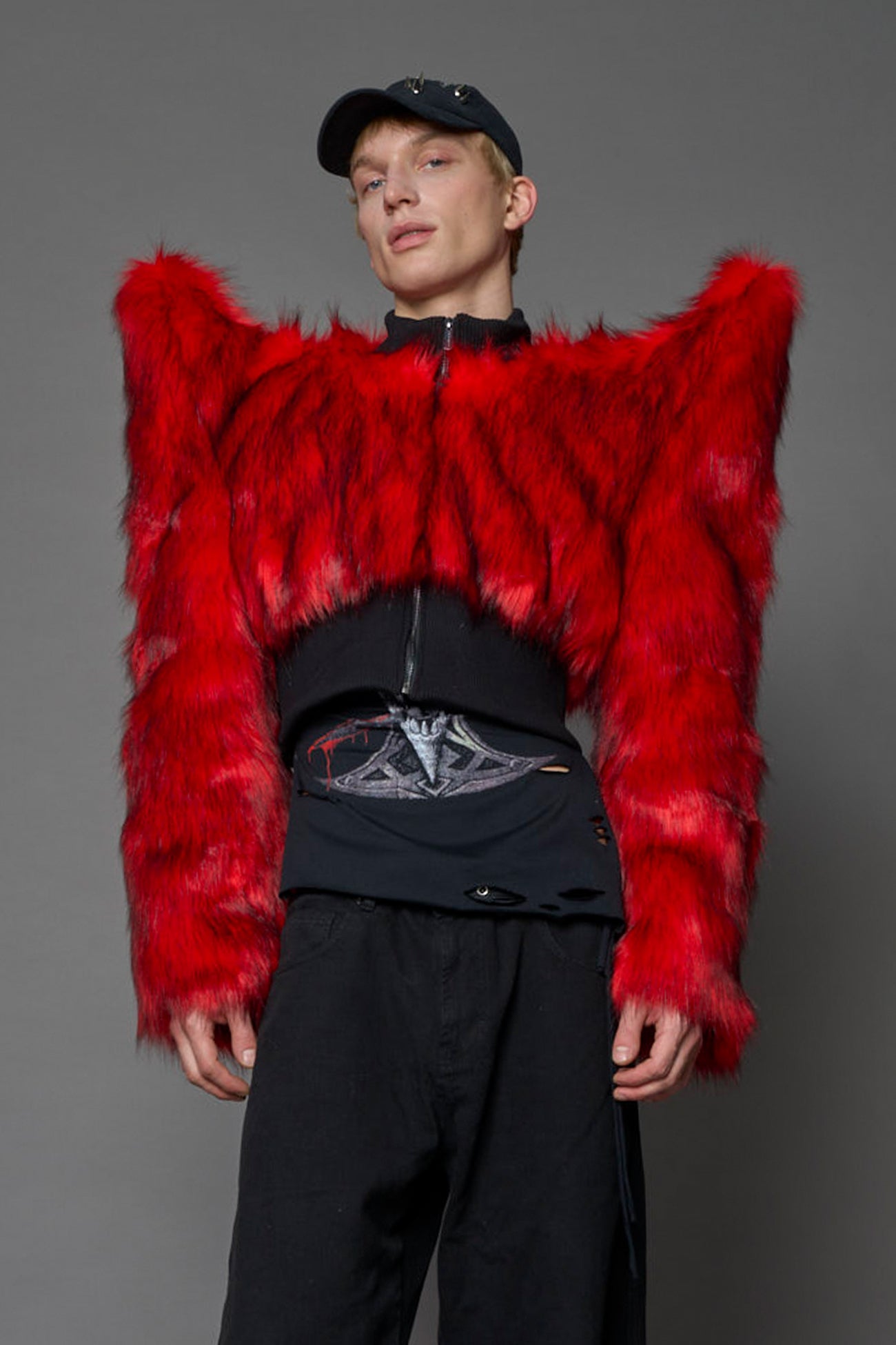 Doomsday Crop Faux Fur Jacket — view 5