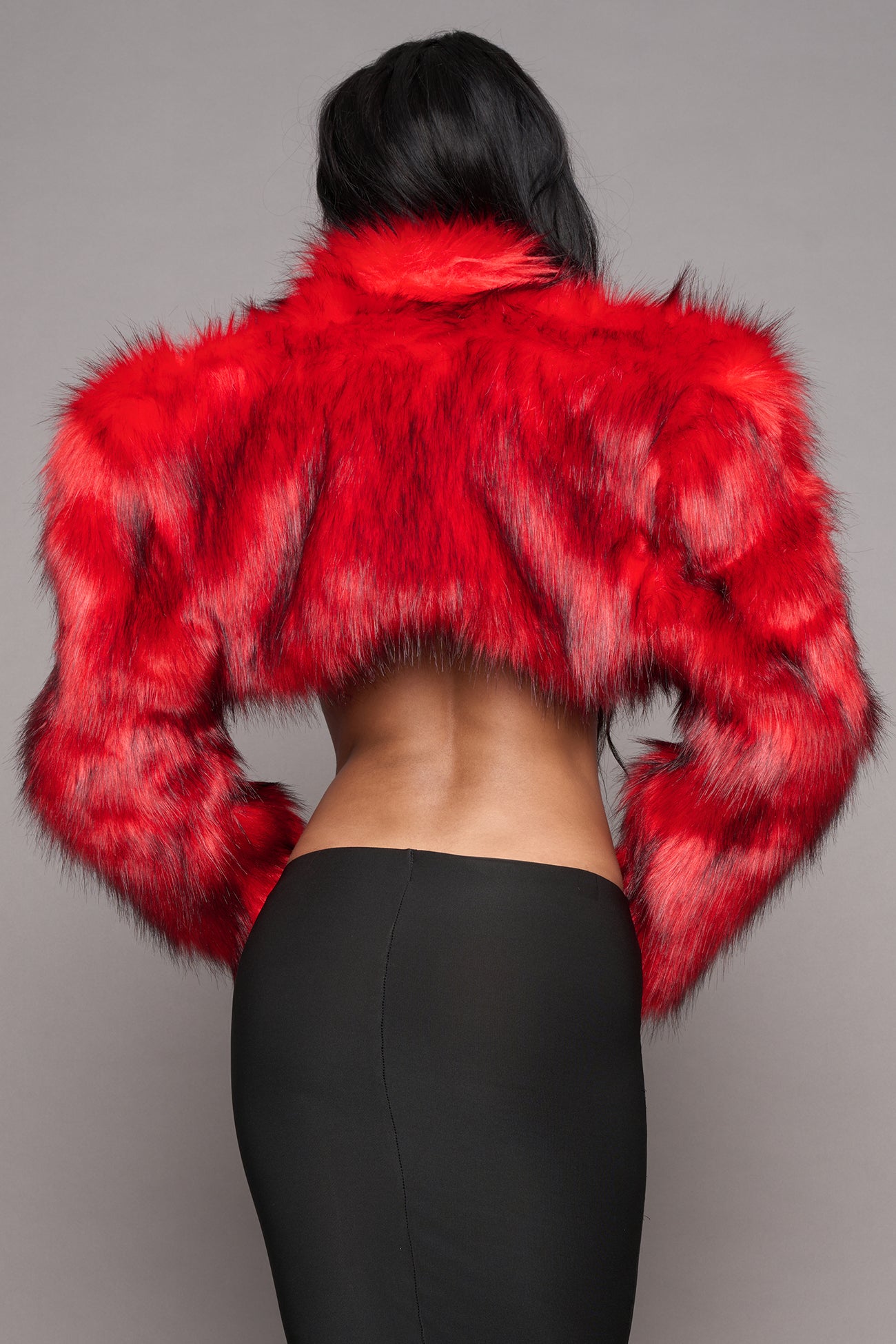 Diva Faux Fur Bolero RED — view 5