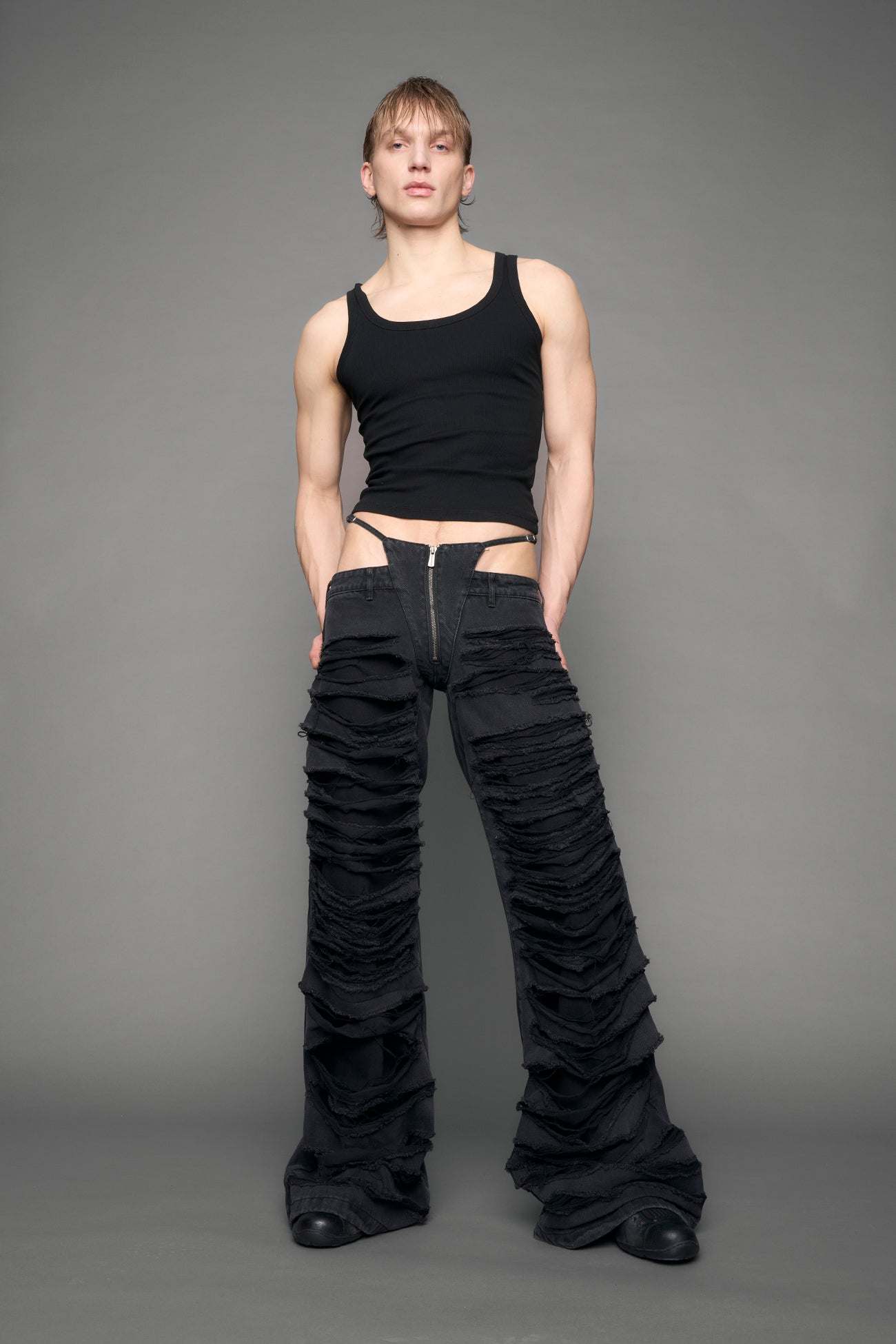 Denim Thong Pants — view 6