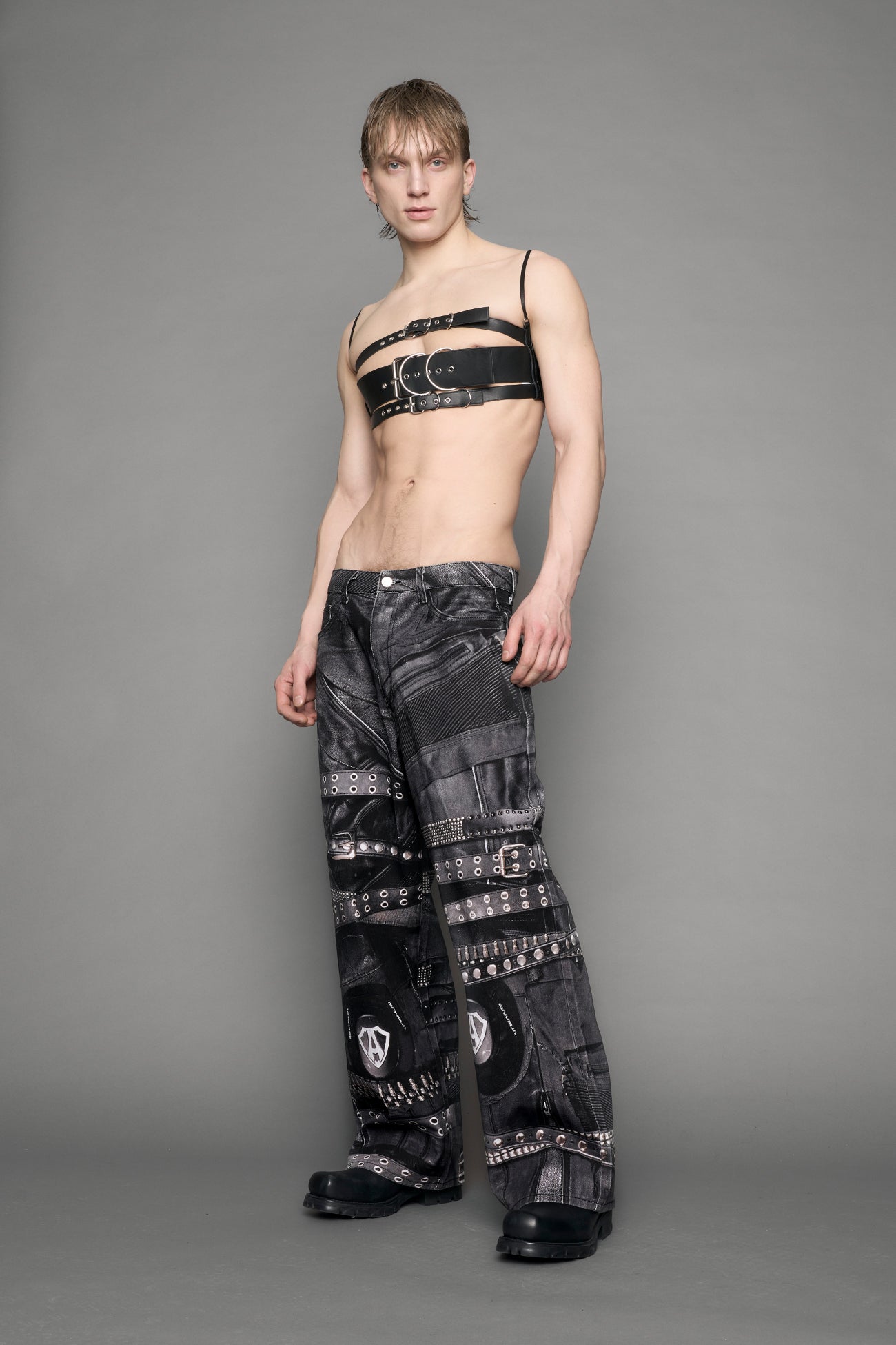 Printed Moto Baggy Pants — view 6