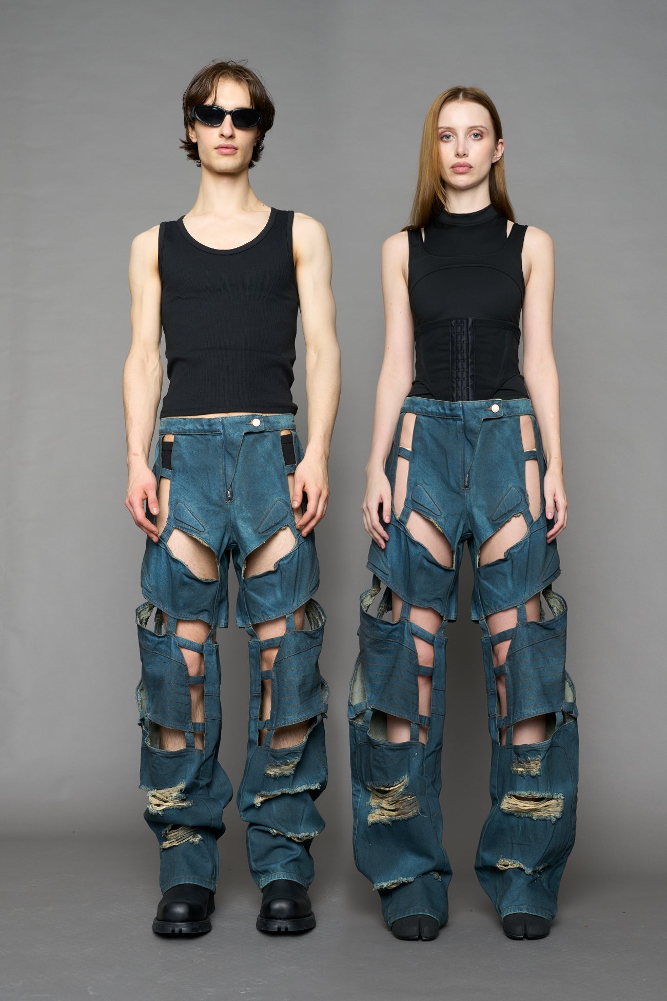 Moto Denim Floating Pants — view 1