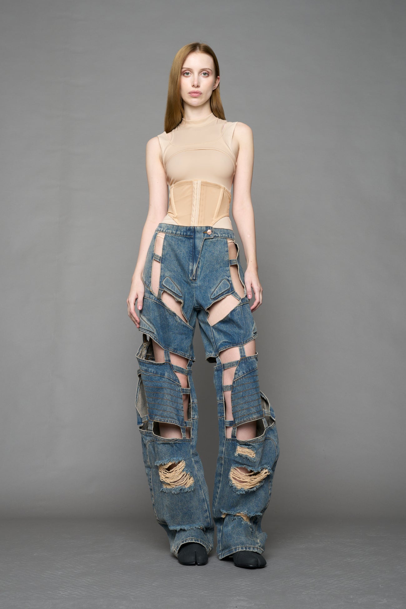Moto Denim Floating Pants — view 2