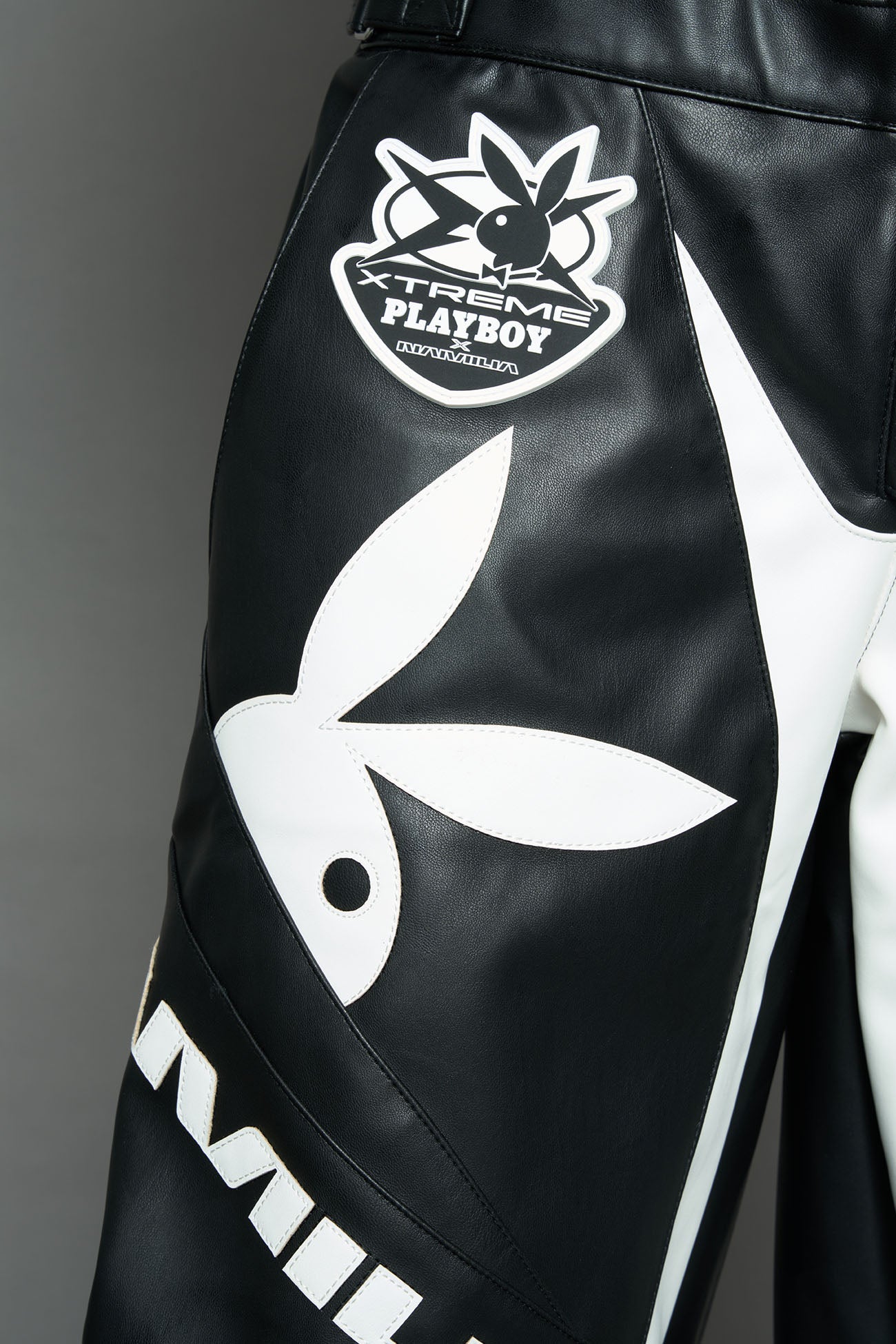 PU LEATHER PLAYBOY EMBROIDERY