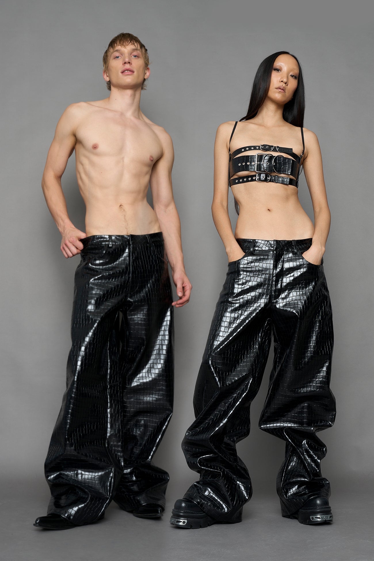 Leather Baggy Suiting Pants — view 8