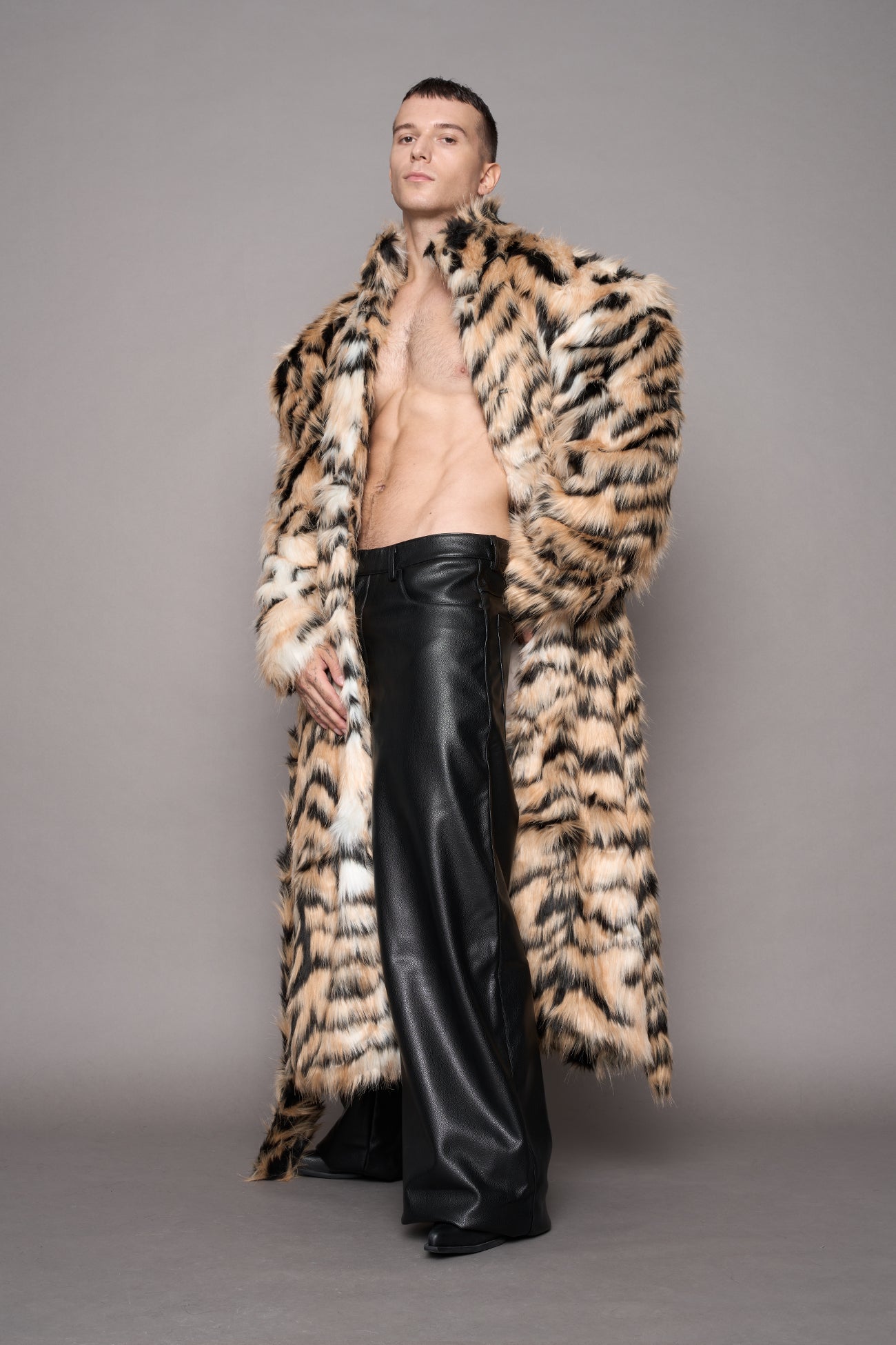 Midnight Faux Fur Coat Tiger — view 7