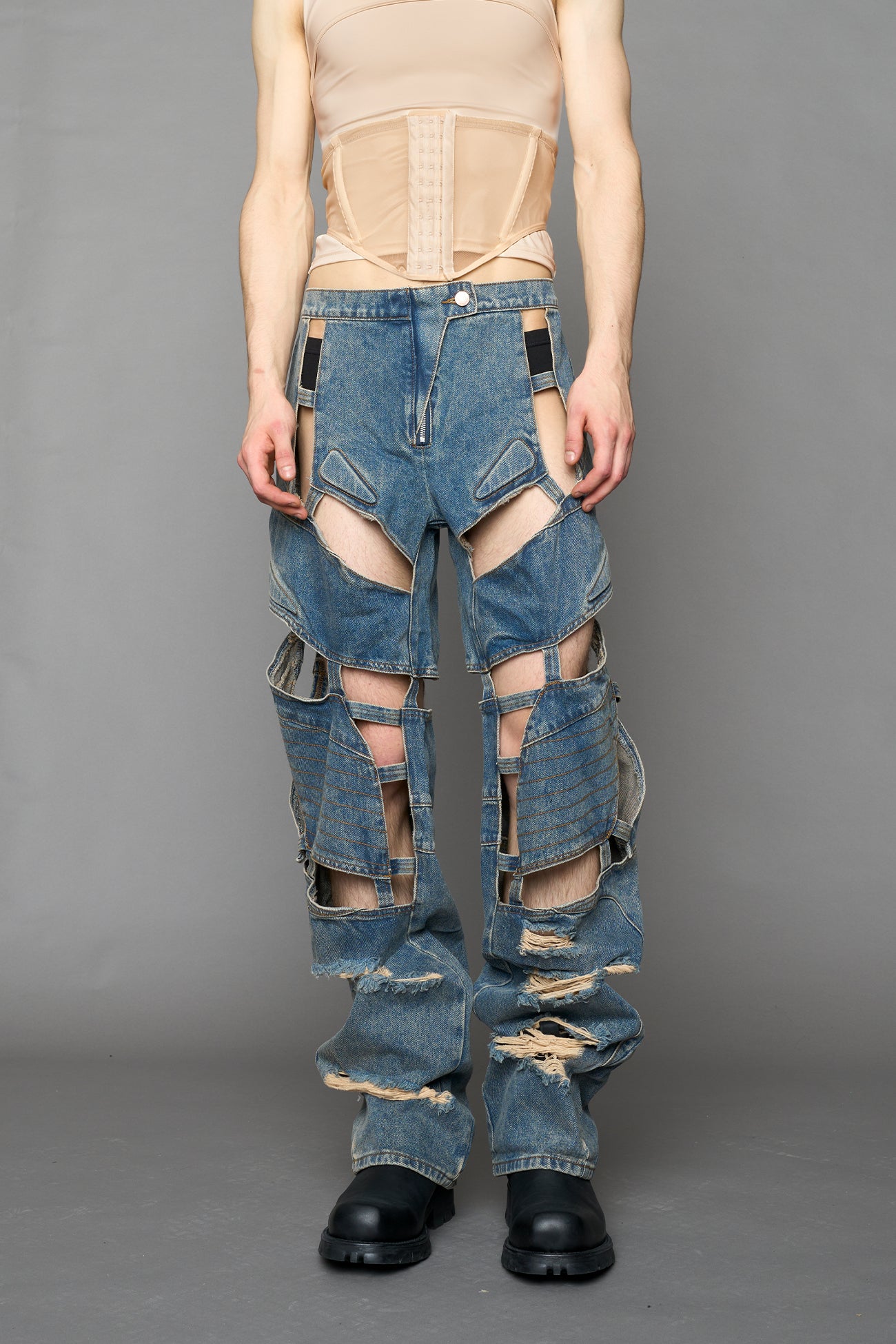 Moto Denim Floating Pants — view 5