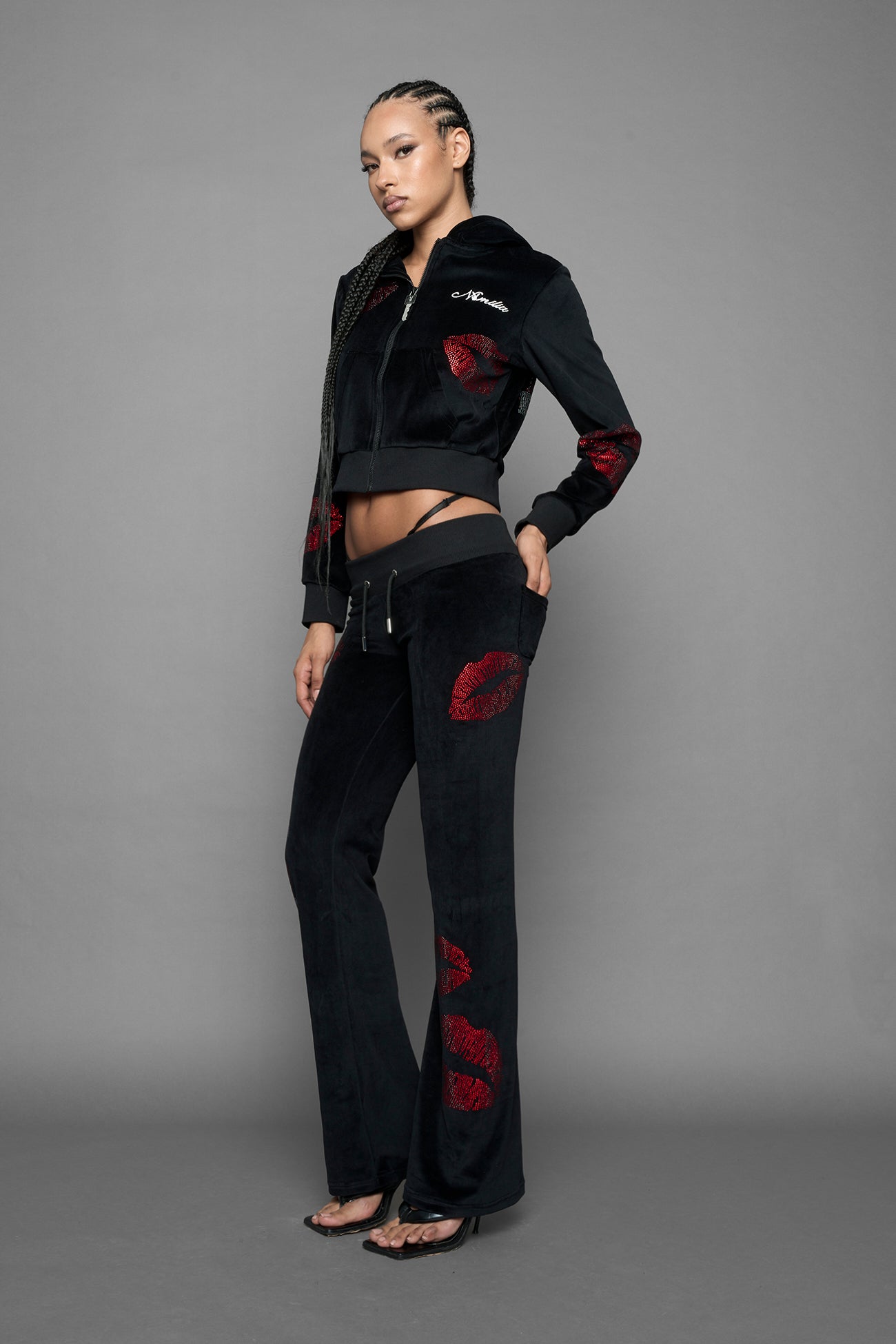 Playboy Love Velour Flare Pants — view 3