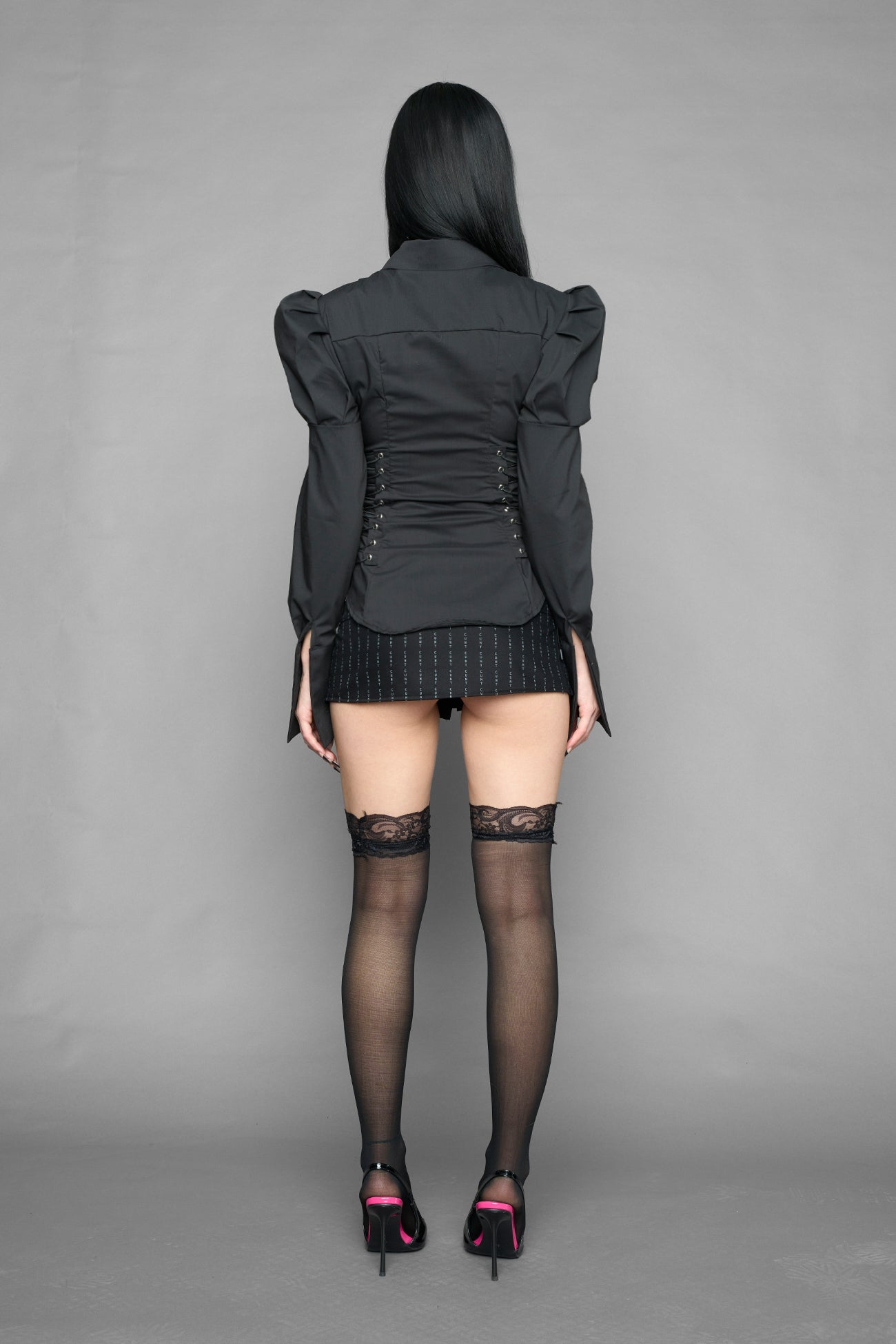puff sleeve corseted shirt — view 6