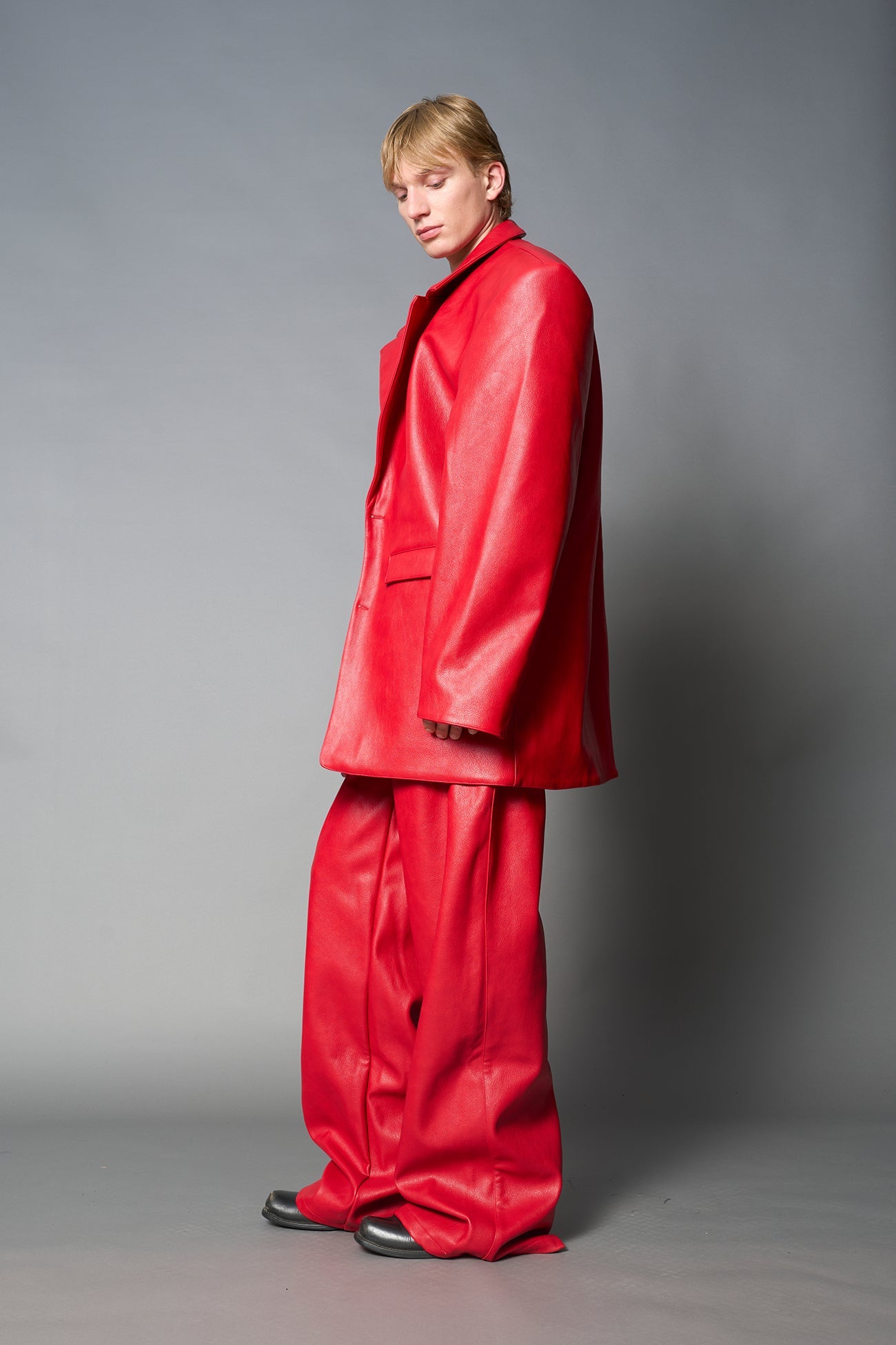 Leather Oversize Blazer — view 11