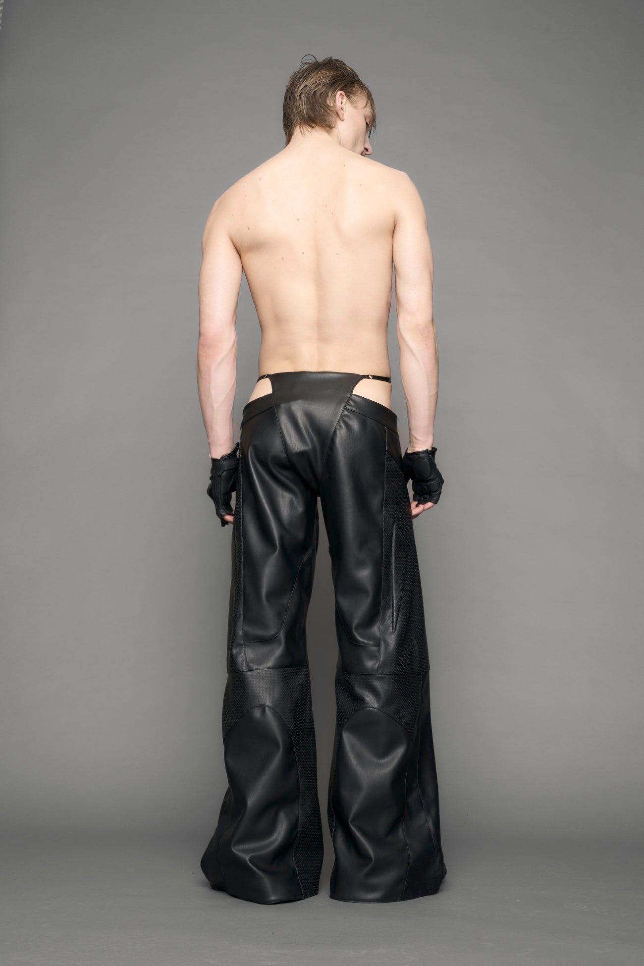 Perforated Moto Thong Pants — view 7