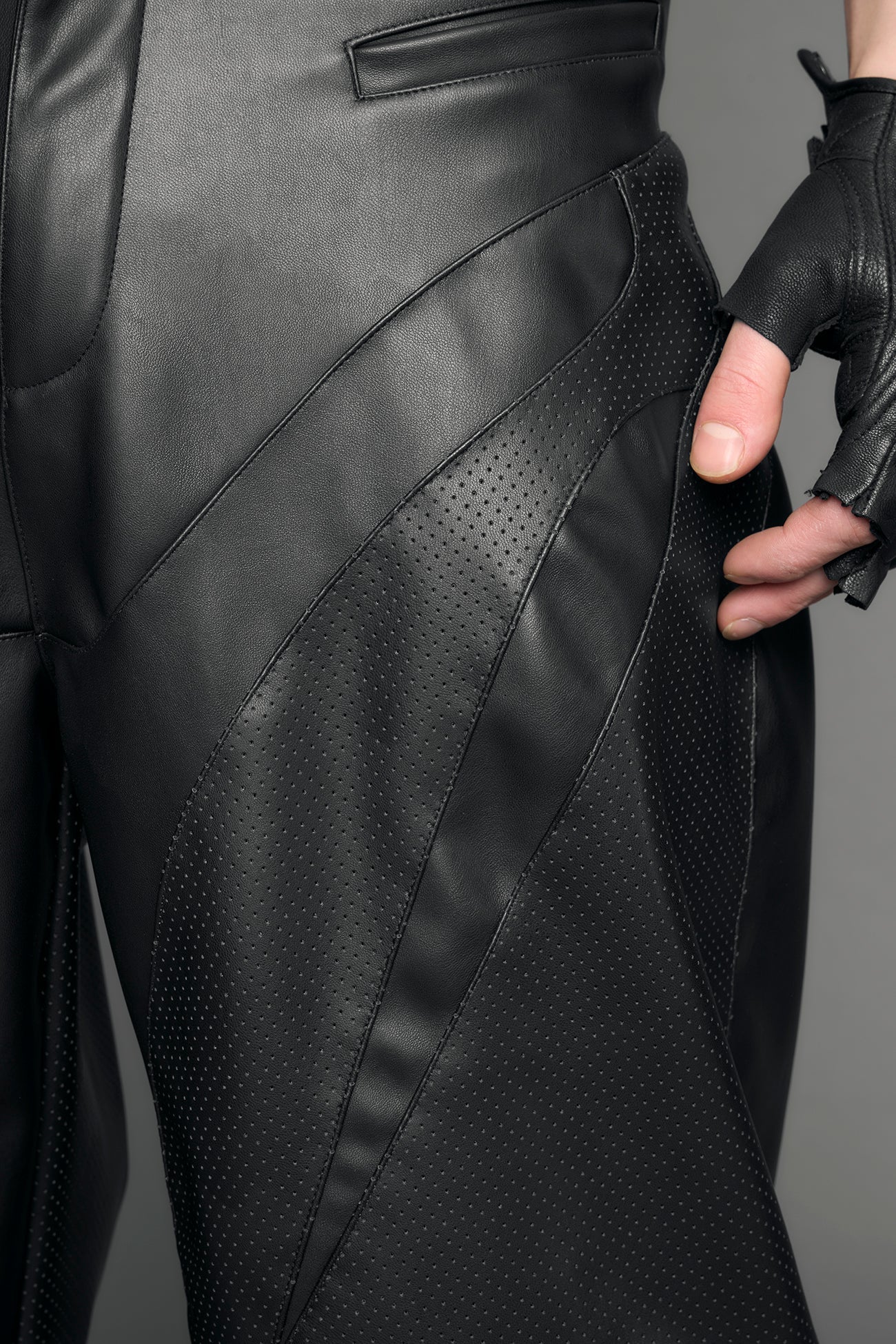 Moto Leather Baggy Pants — view 9