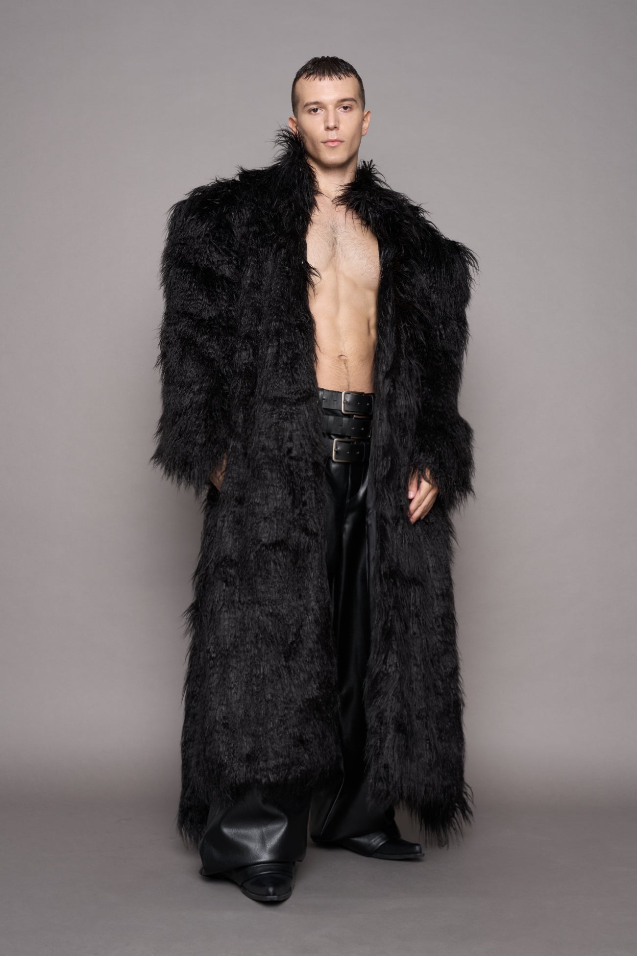 Midnight Faux Fur Coat Black — view 6