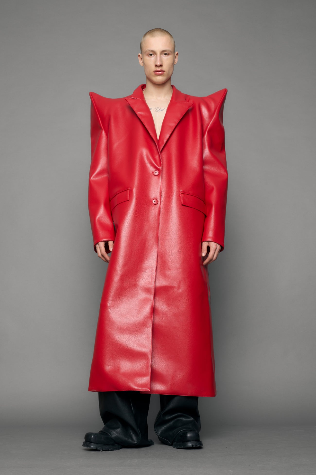Doomsday Elongated Leather Coat — view 15