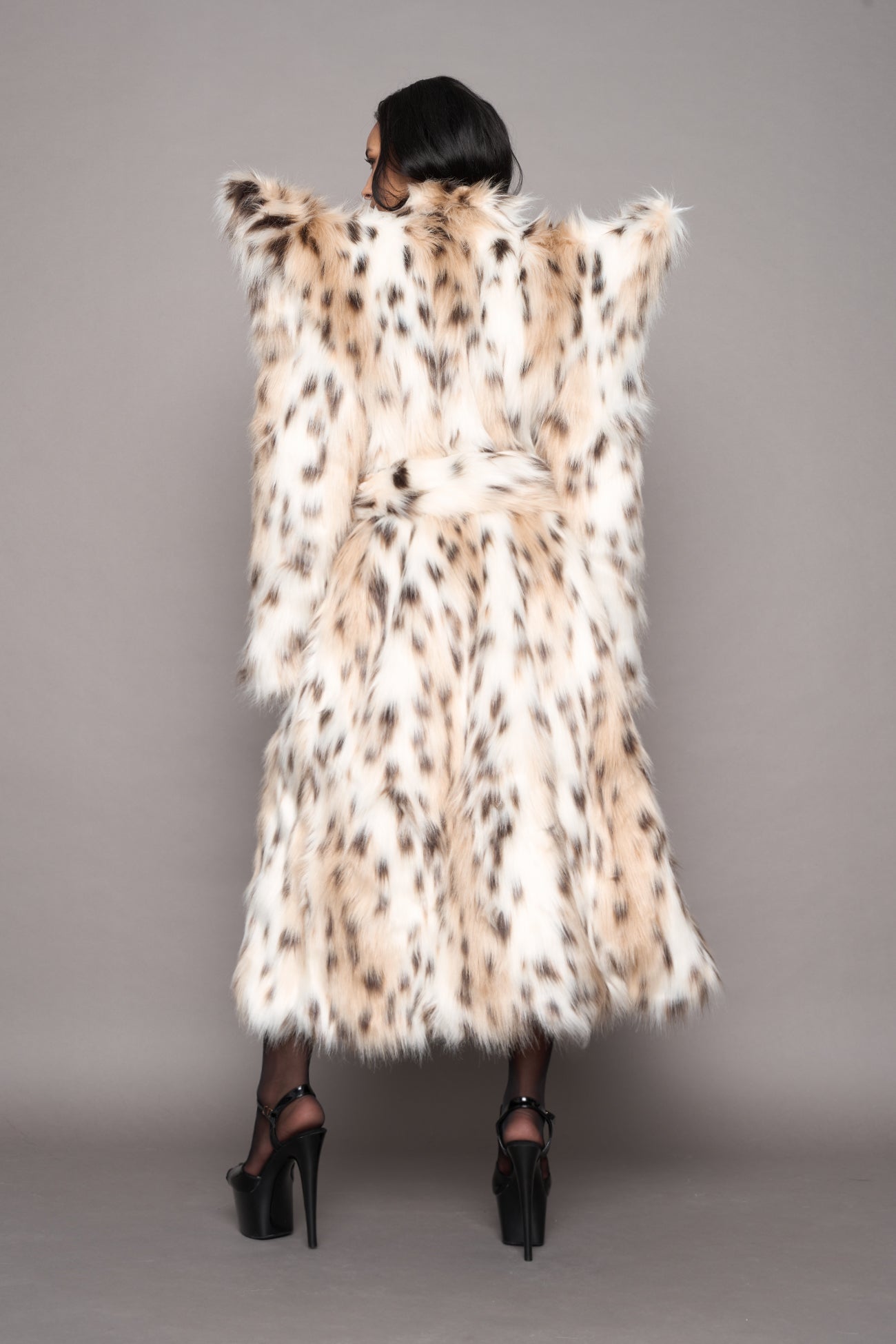 Doomsday Faux Fur Coat Snow Lynx — view 4